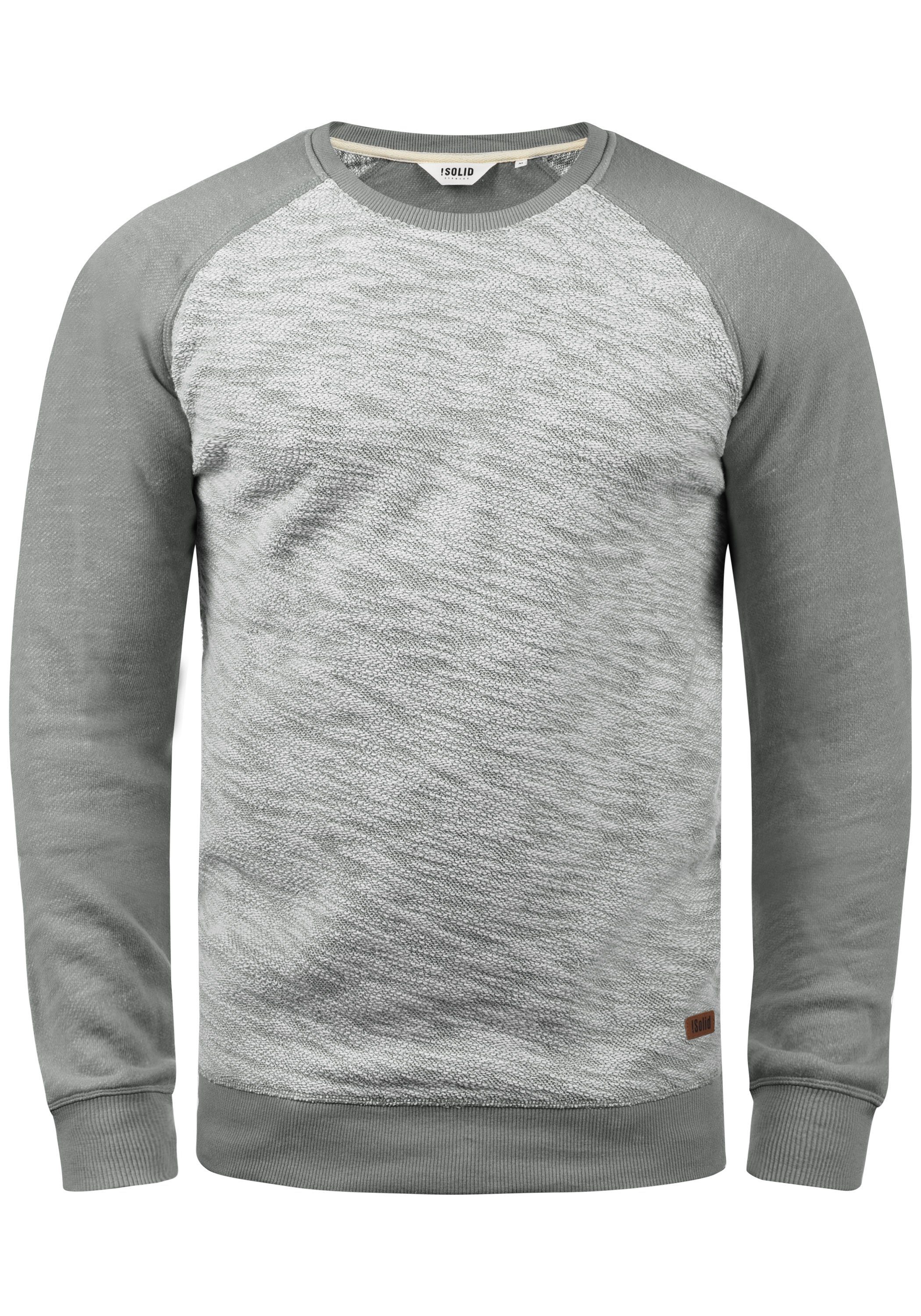 !Solid Sweatshirt SDFlocker Sweatpullover im Baseball-Look Mid Grey (2842)