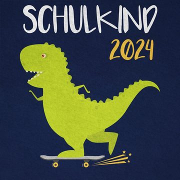 Shirtracer T-Shirt Schulkind 2024 - Dino mit Skateboard (1-tlg) Einschulung Junge Schulanfang Geschenke