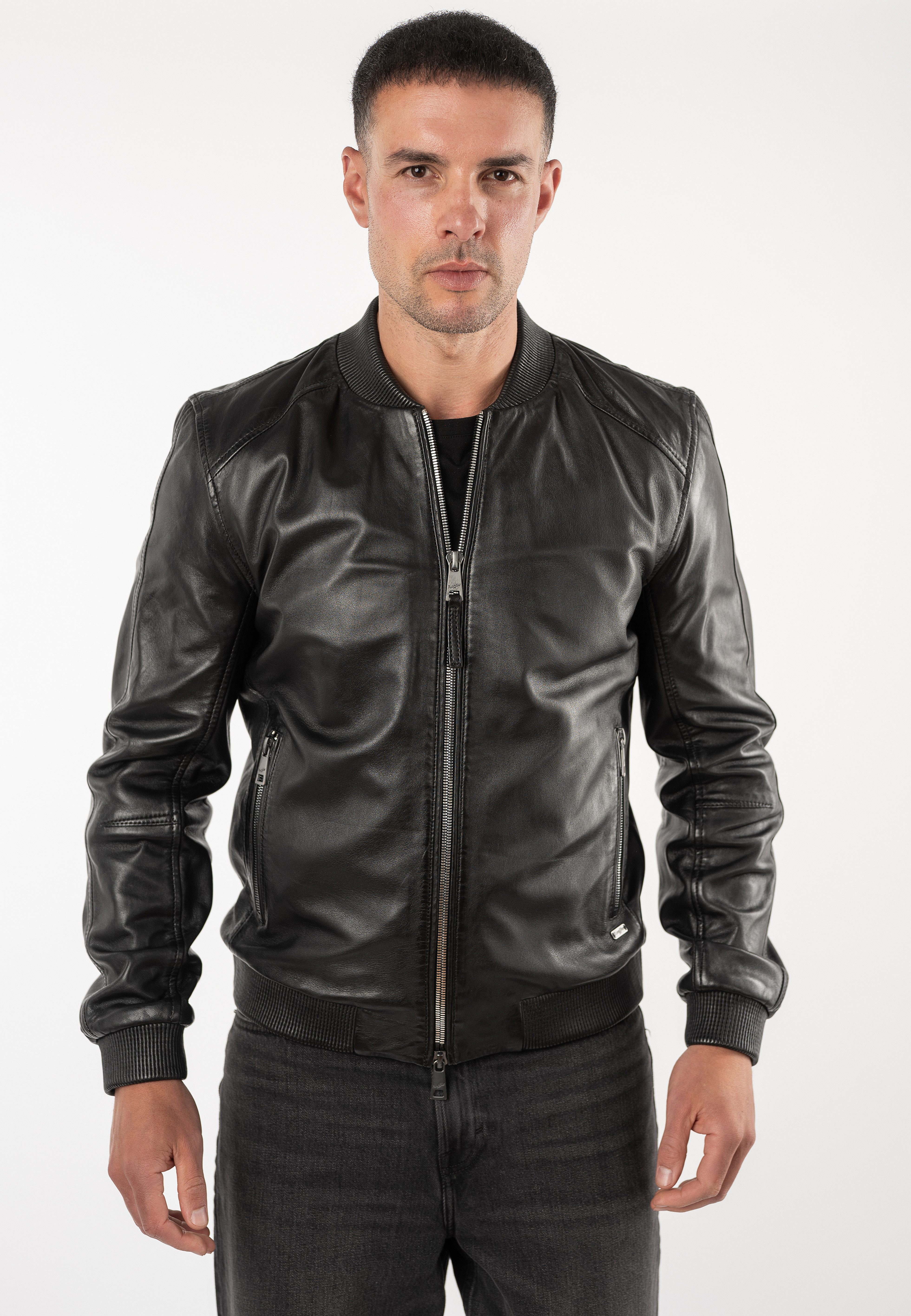 Mauritius Lederjacke MMGlashy (mauritiusHerren26) Blouson mit gerippten Details – Bild 3 von 5