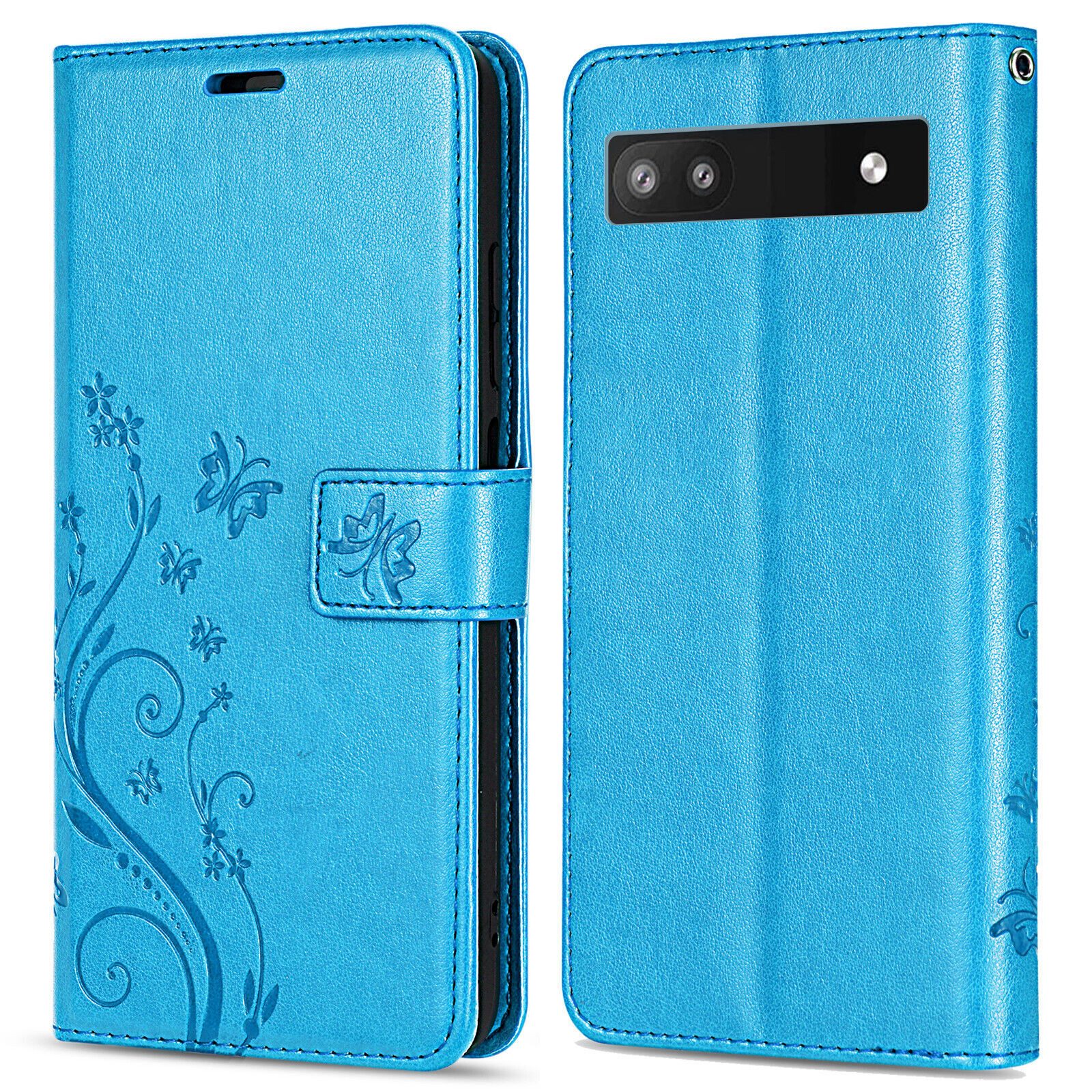 betterfon Handyhülle Handytasche für Google Pixel 6A Schutzhülle Klapphülle Blau, Bookstyle-Hülle: Magnetverschluss 3 Kartenfächer & Standfunktion – Bild 5 von 5