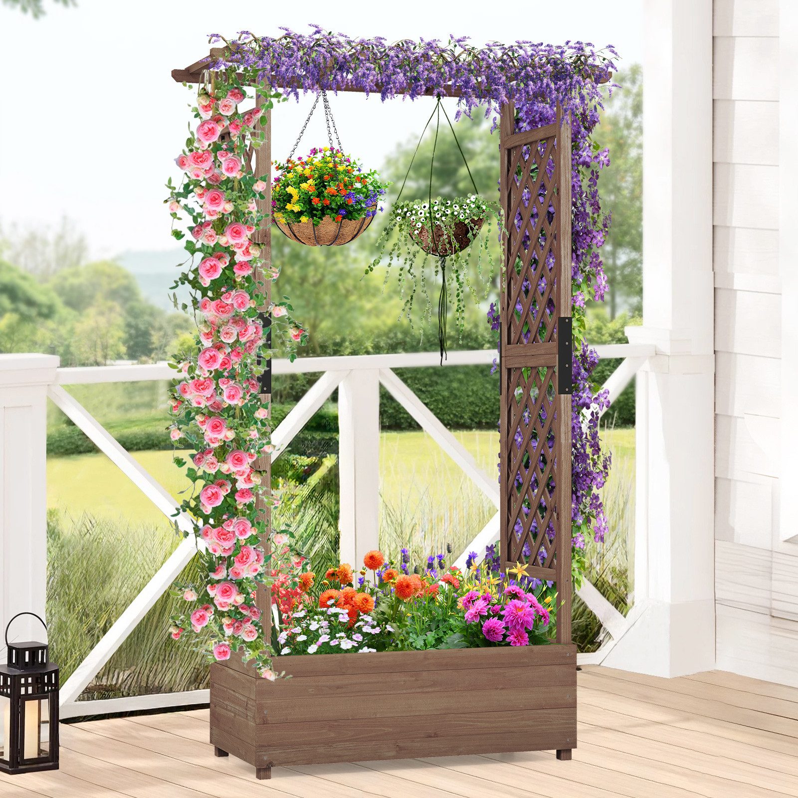 COSTWAY Hochbeet (1 St), Blumenkasten, mit günstig online kaufen