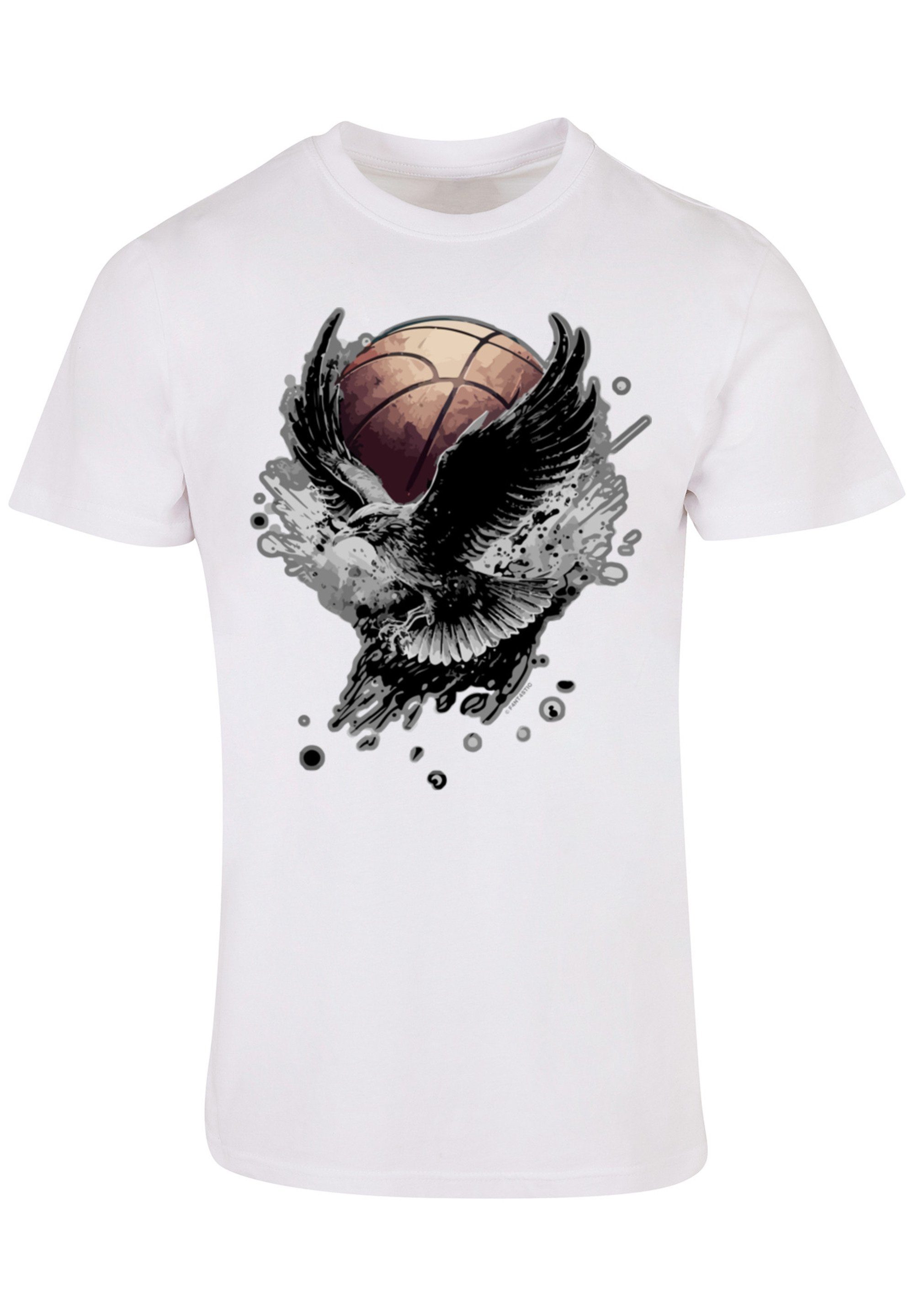Tragekomfort mit Adler Baumwollstoff T-Shirt Basketball Print, weicher F4NT4STIC hohem Sehr