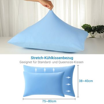 Kissenbezug kühlender Kissenbezug Sommer, Elegear, mit Reißverschluss 2Pack Blau