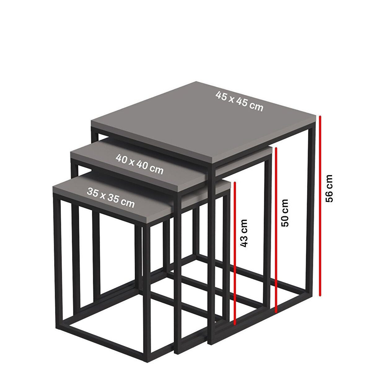 en.casa Couchtisch (3-St., 3-teiliges Satztisch-Set), 3er Satztische, quadr günstig online kaufen