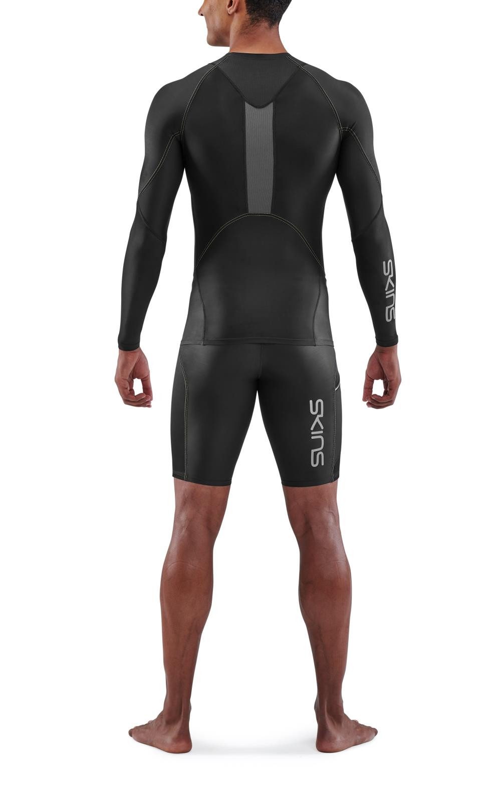Skins Langarmshirt Funktionsunterwäsche 3-Series (enganliegend) schwarz Herren
