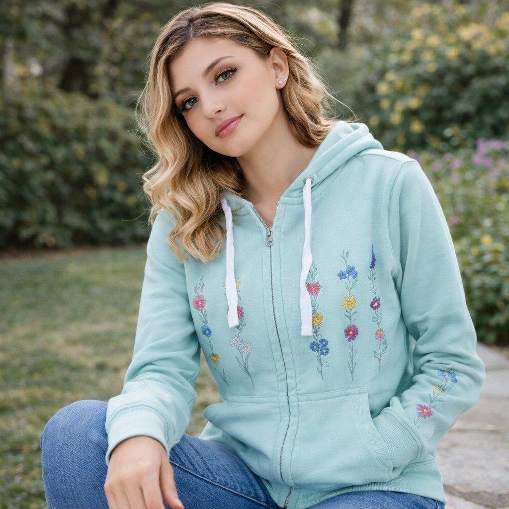 NexGenOutfits Hoodie Damen Fleece Pulli Kapuzenpullover Sweatjacke mit Reiß günstig online kaufen
