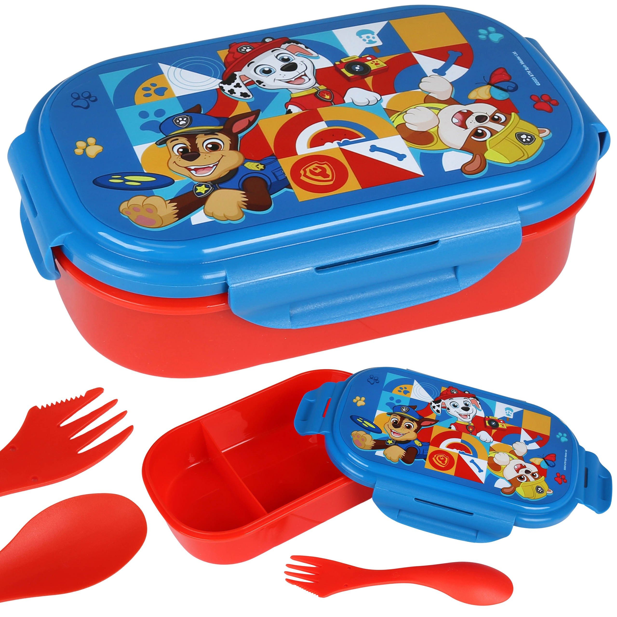 PAW PATROL Lunchbox Paw Patrol Frühstücksbox mit Besteck, Sandwich-Lunchbox