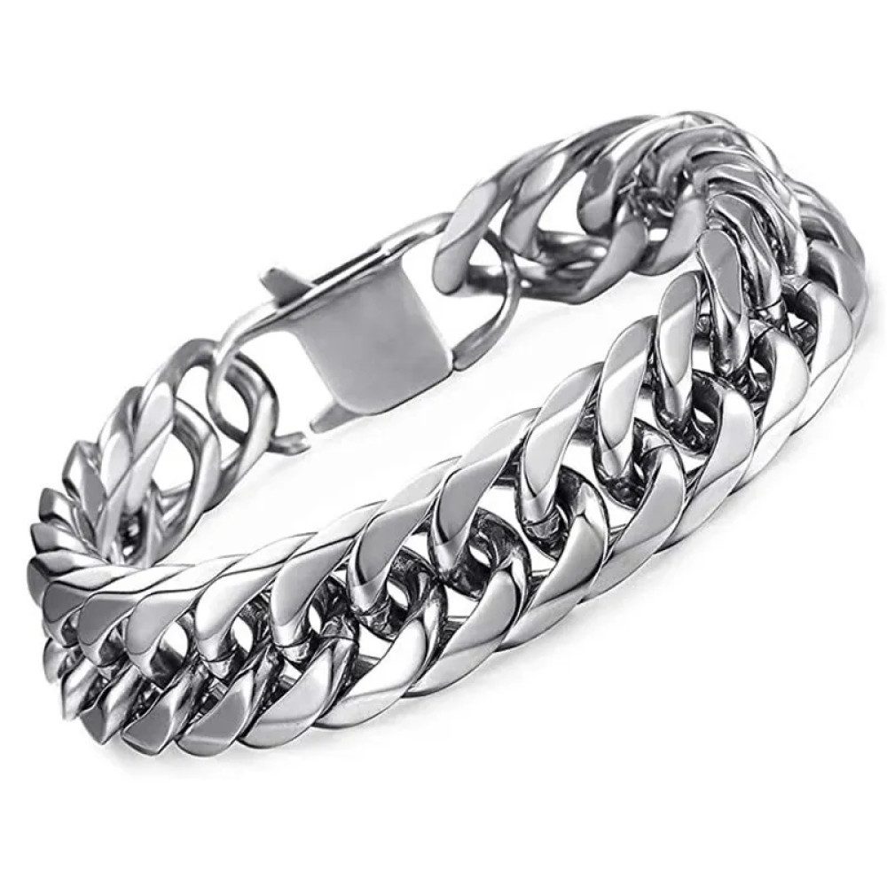 Ware aus aller Welt Panzerarmband Edelstahl Kuba Armband massive Armkette E günstig online kaufen