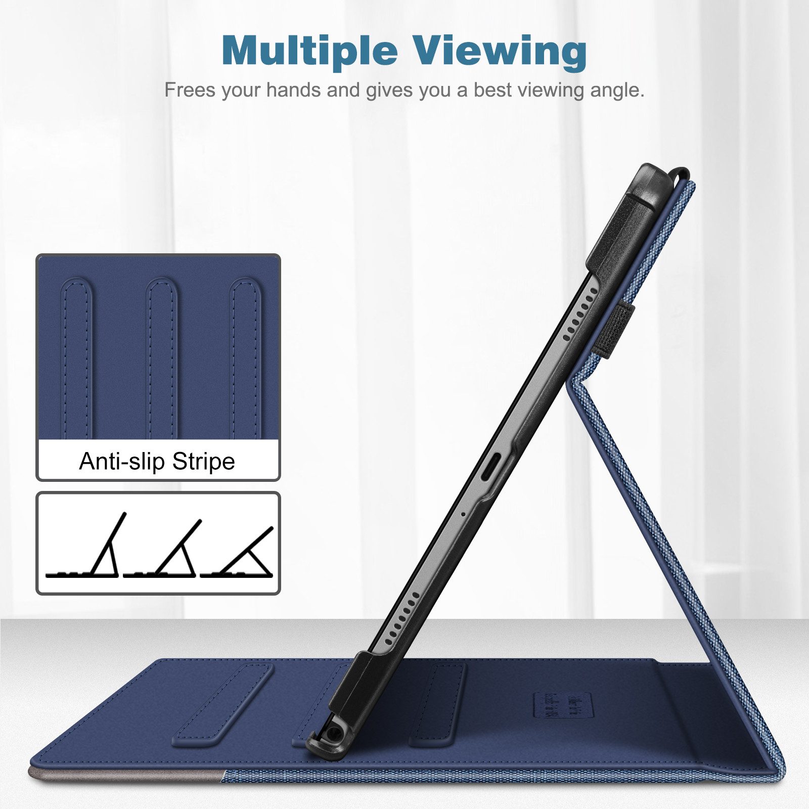 Fintie Tablet-Hülle für Samsung Galaxy Tab A11+ Plus 11" 2025 / Tab A9+ Plus 11 Zoll 2023 11 Zoll, Multi-Winkel Folio Schutzhülle Dokumentenfach