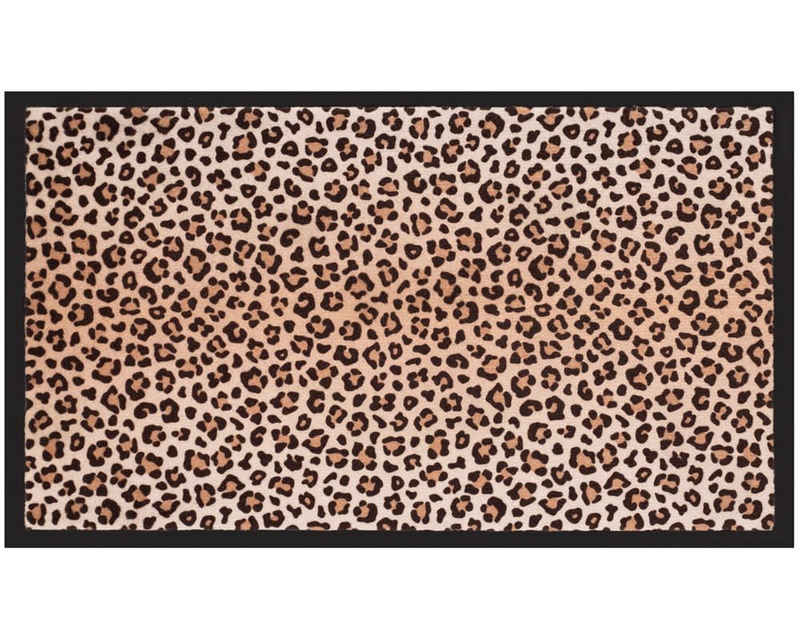 Fußmatte »Fußmatte Decor & Rand Leoparden Muster natur 40x75 cm«, matches21 HOME & HOBBY, rechteckig, Höhe 5 mm