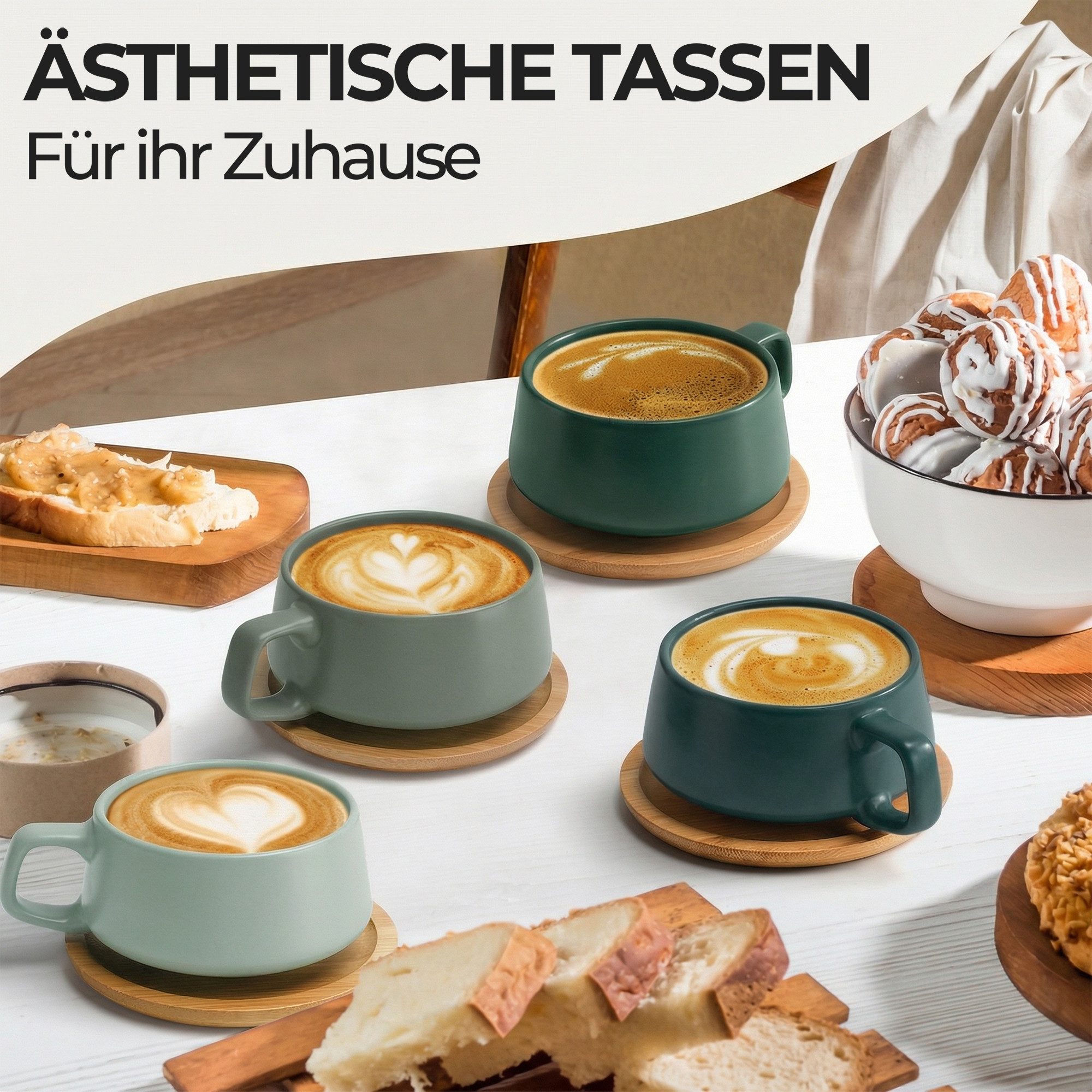 MiaMio Cappuccinotasse Cappuccino Cups (Luxe Collection), 8-tlg.