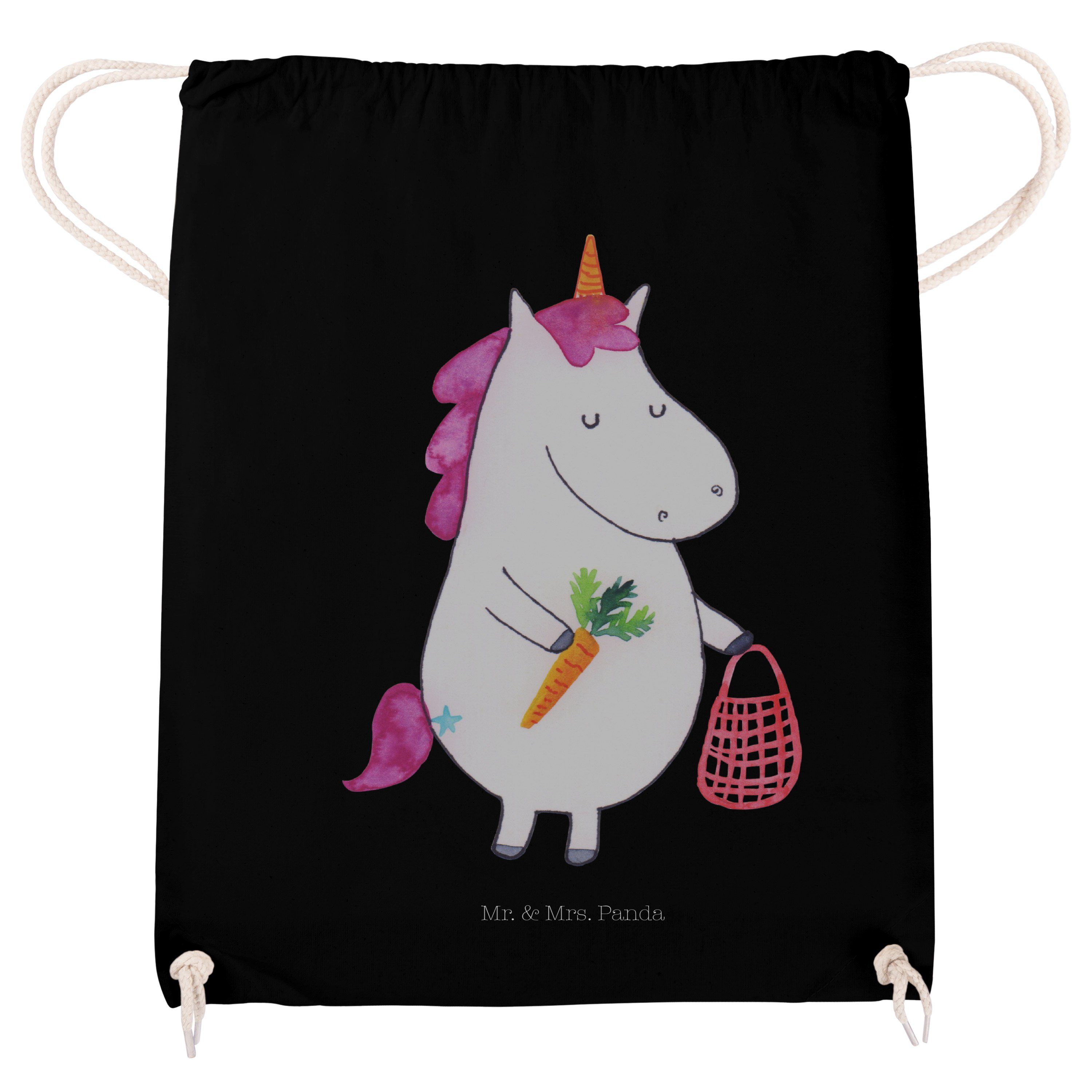 Schwarz & Geschenk, Unicorn, Rohkost, Be Einhorn Vegan Sporttasche Sporttasche, - Mrs. Mr. (1-tlg) - Panda