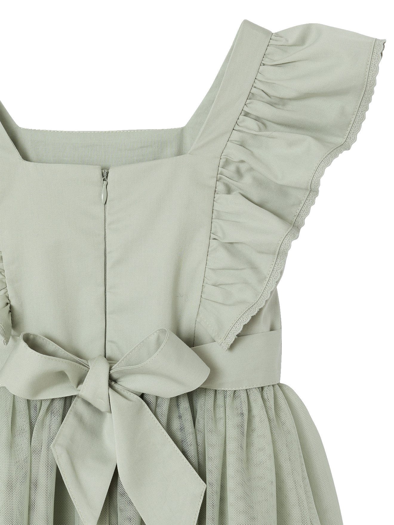 vertbaudet Minikleid Festliches Mädchen Volantkleid, Musselin & Tüll