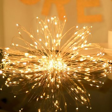Salcar LED-Lichterkette 10m LED Lichterkette Outdoor Indoor USB Kupferdraht Weihnachtsdeko, Warmweiß