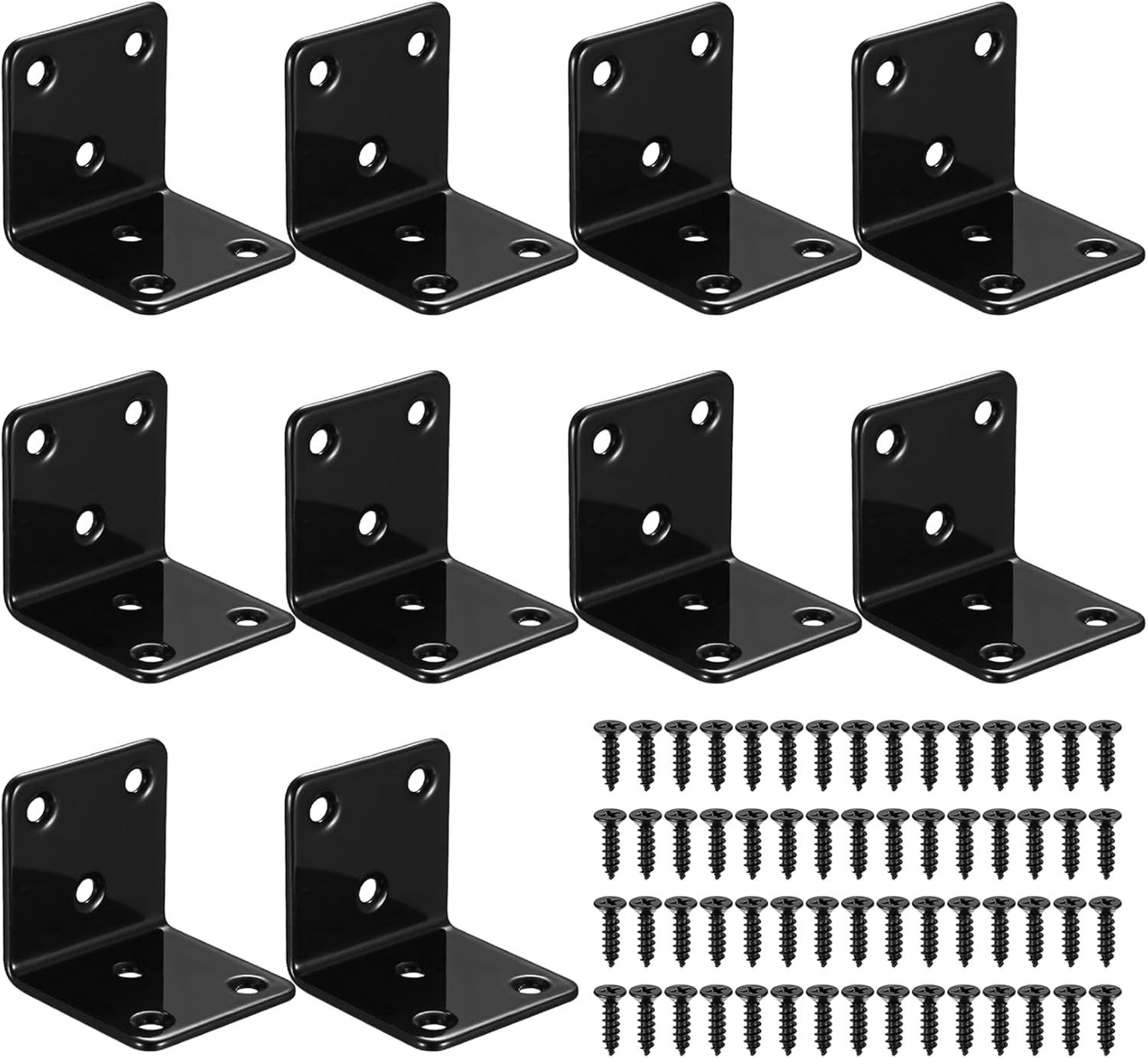FOUORTUNATE-BEE Winkelverbinder 10-tlg. Schwerlast-Winkelverbinder 90° für Lochplatten aus Metall, (10-St), Metallwinkel 90° für stabile Montage von Regalen und Rahmen