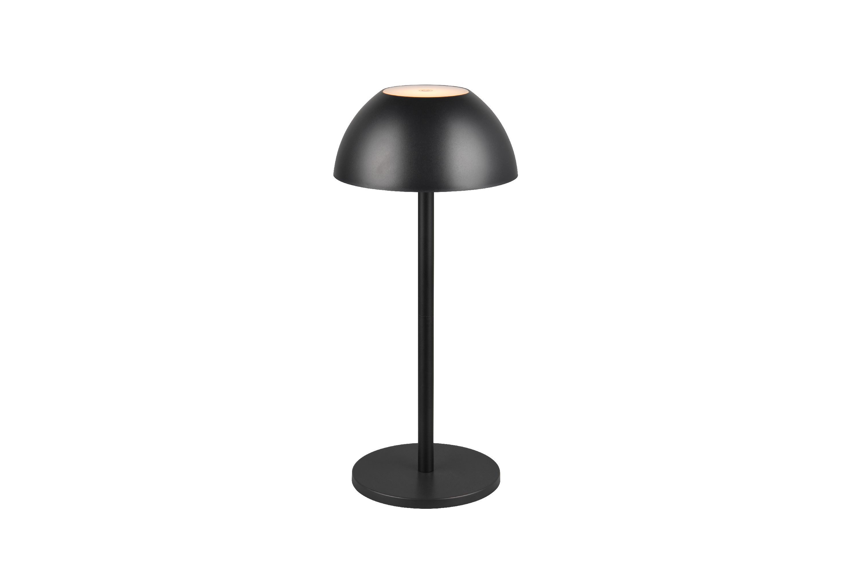 Reality Leuchten Smarte LED-Leuchte Reality Leuchten Tischleuchte RICARDO LED AKKU DH 13.50x30 cm schwarz, Warmweiß