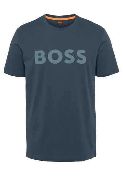 BOSS ORANGE T-Shirt Thinking 1 10246016 01 mit großem BOSS Druck auf der Brust
