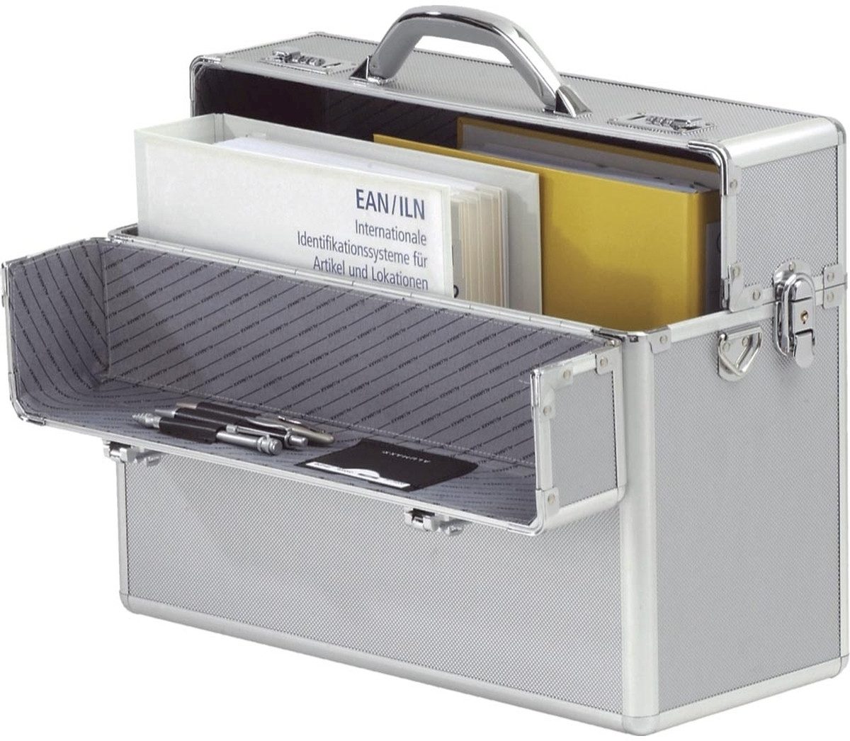 ALUMAXX Reisetasche Pilotenkoffer Alpha 37,5x47x20cm Aluminium (3 Stück)