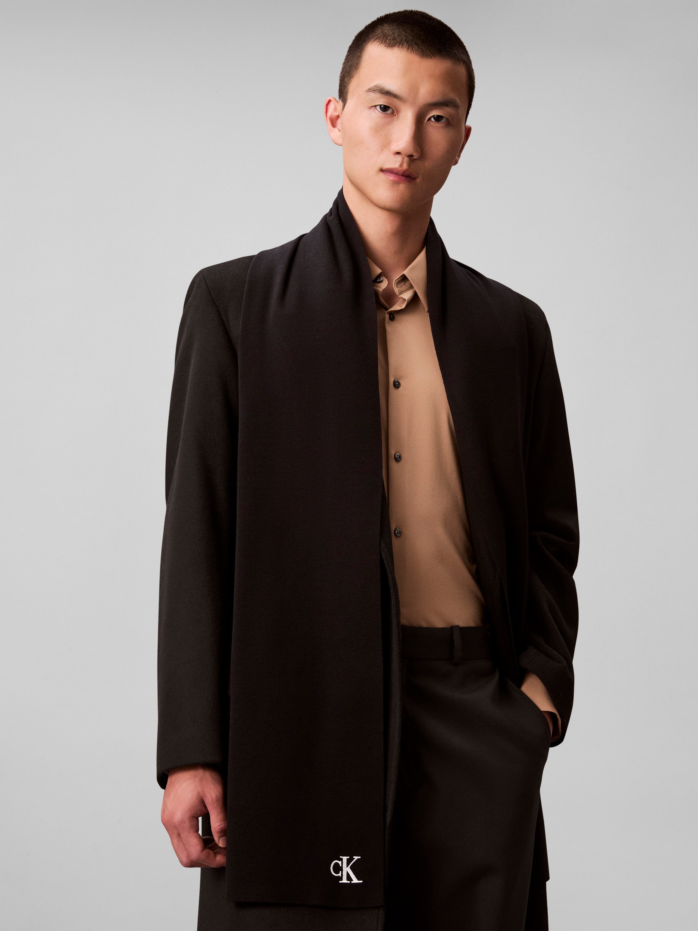 Calvin Klein Modetuch CK FINE RIB SCARF, mit klassischem unifarbenen Design