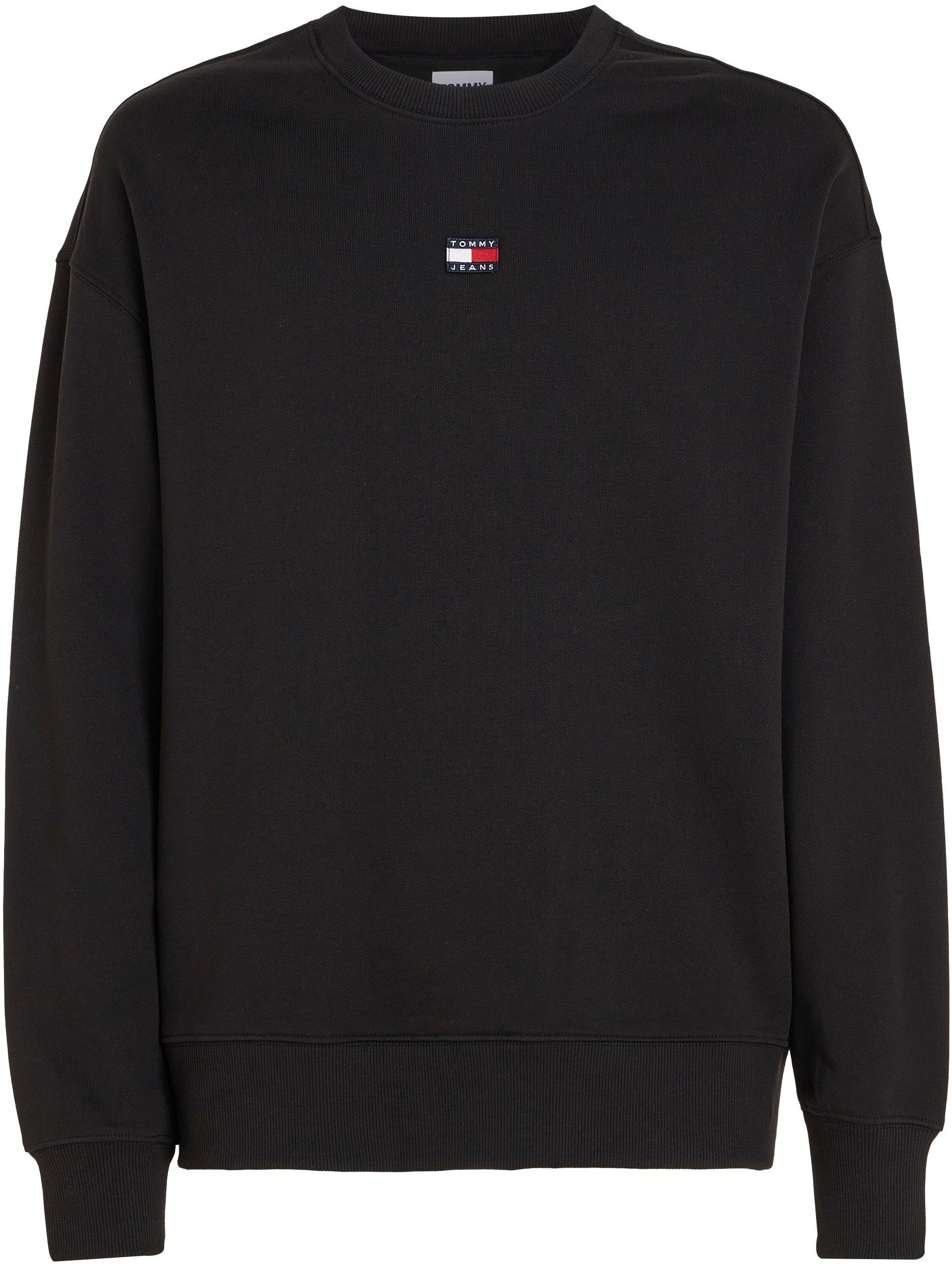 Tommy Jeans Sweatshirt TJM RLX CREW XS Jeans mit Black Tommy BADGE Stickerei