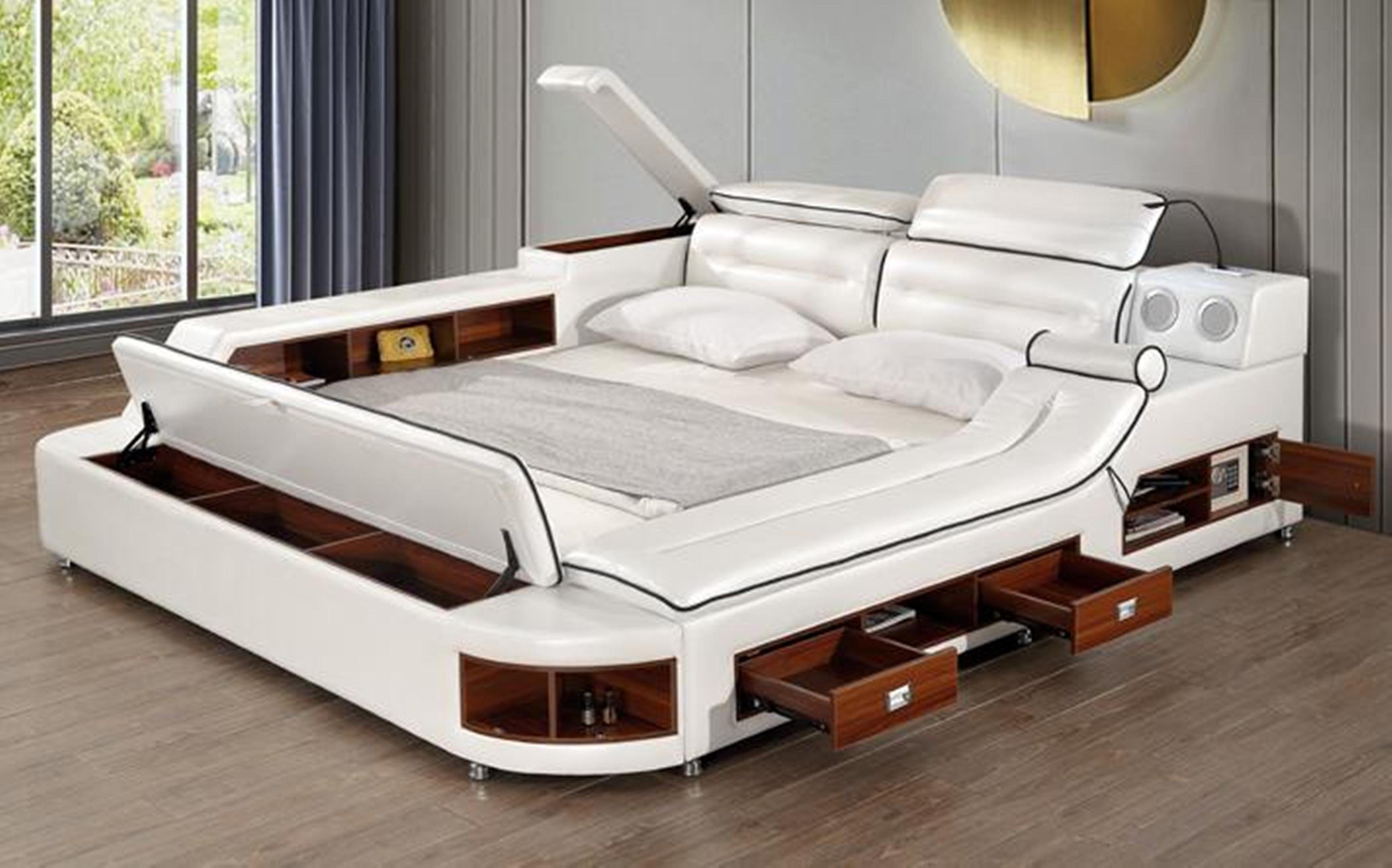 JVmoebel Bett Multifunktions Bett Doppel Ліжка Hotel xxl big Polster Ліжка USB