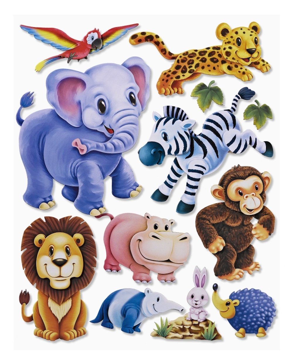 HobbyFun Aufkleber 3D Sticker XXL Zoo Tiere