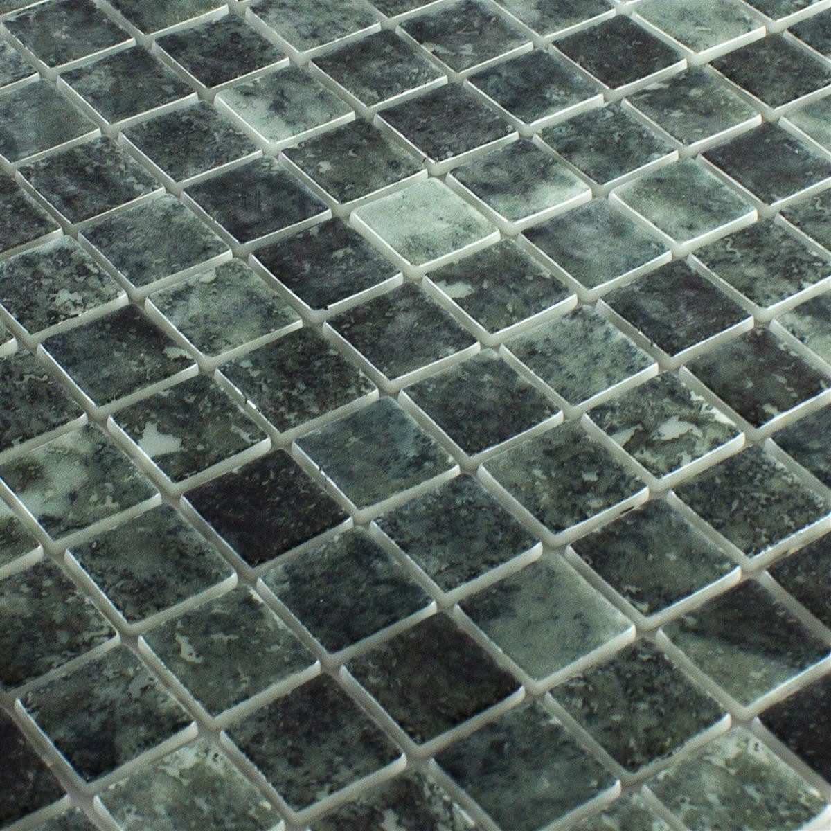 Mosafil Mosaikfliesen Glas Schwimmbad Pool Mosaik Fliesen Baltic 25x25 mm, Glas 31.600x31.600, schwarz, Punktverklebt - Frostsicher - Wasserdicht - Wasserfest - Rutschfest