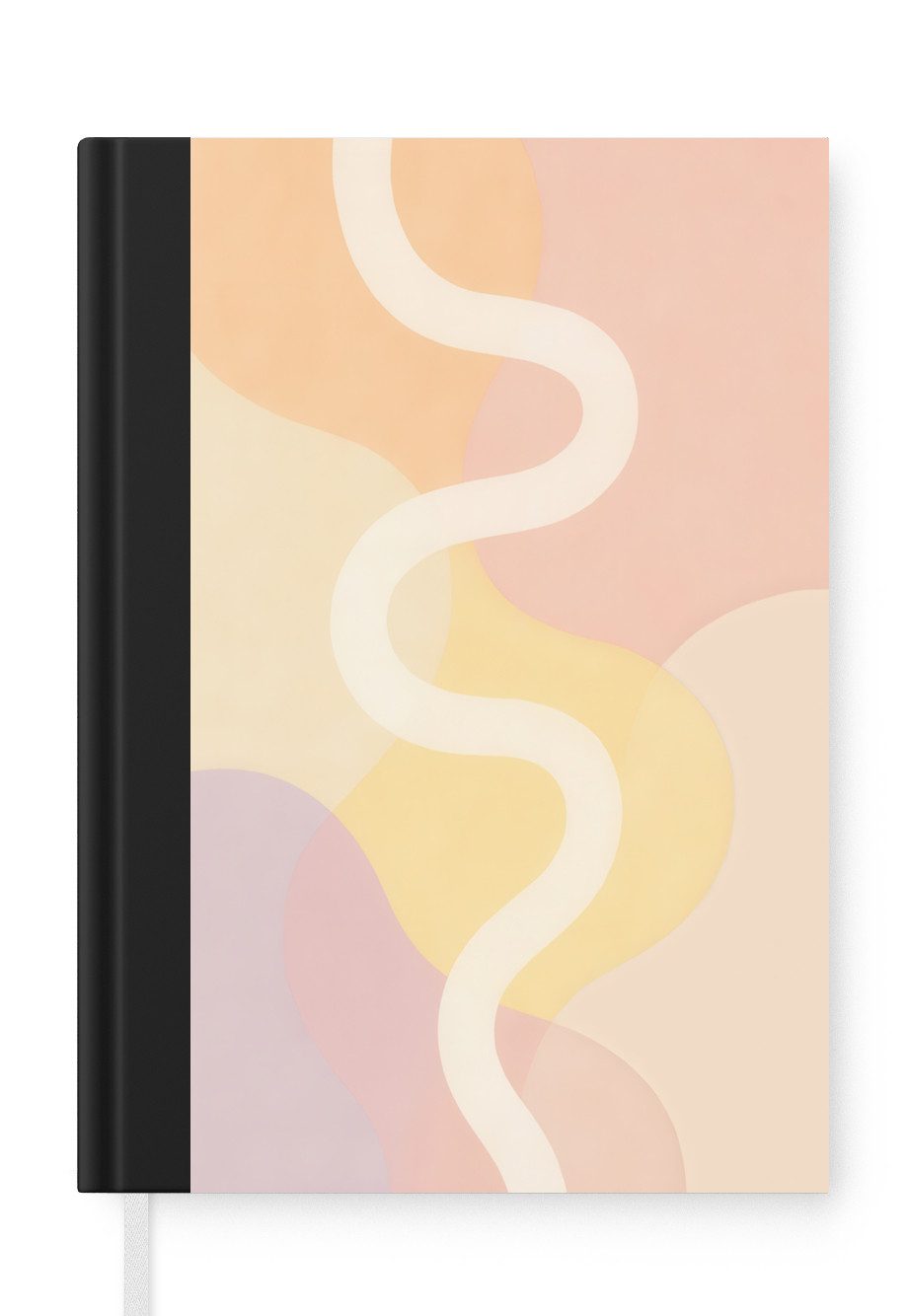 MuchoWow Notizbuch Gewellte Formen - Abstrakt - Pastell, Notebook, Notizblock a5, Tagebuch, Journal Liniert