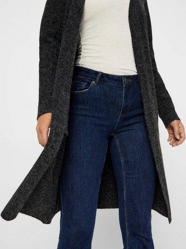 Vero Moda Strickjacke VMDOFFY LONG GA LS black CARDIGAN OPEN NOOS melange