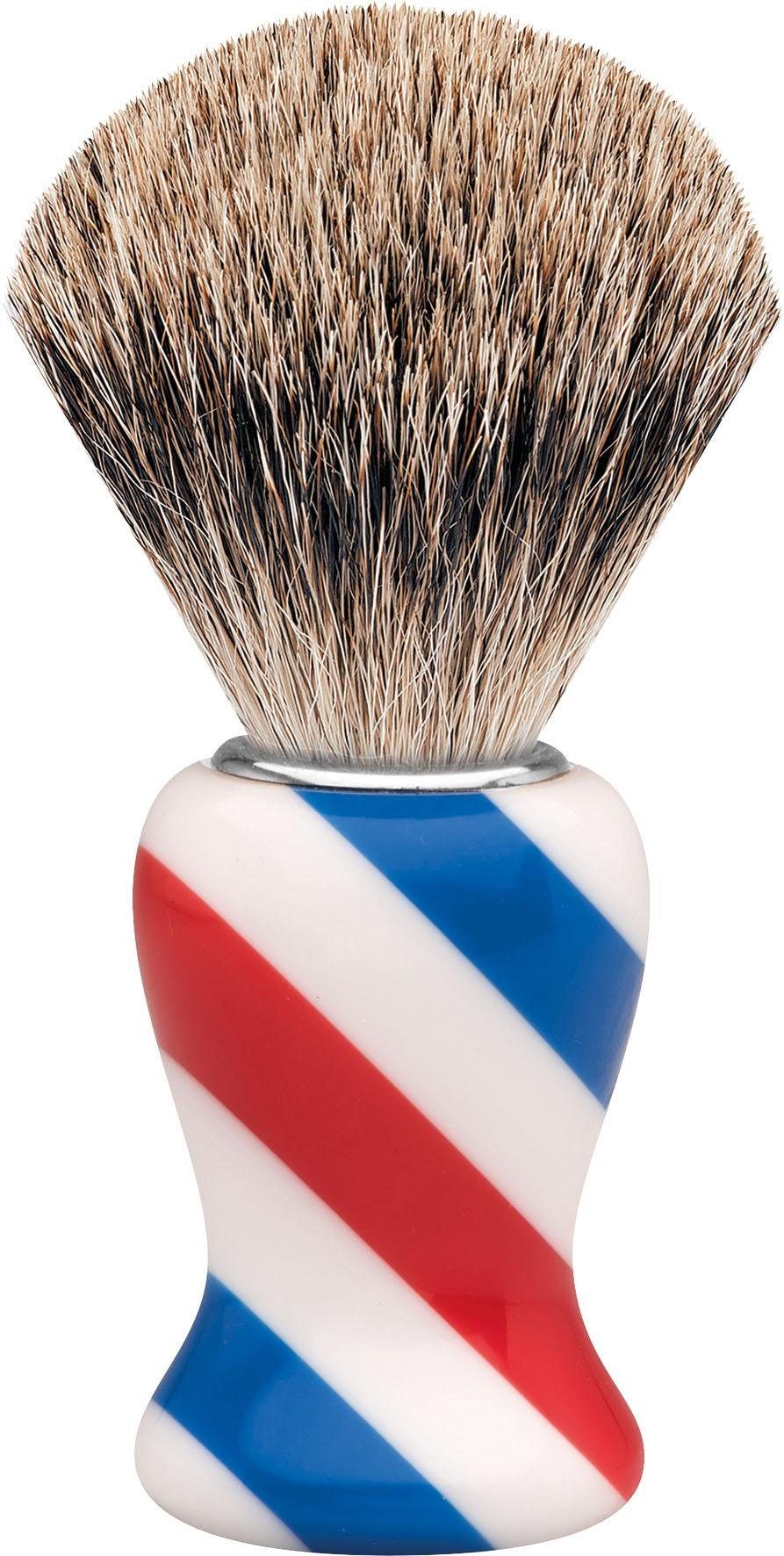 Rasierpinsel M, Design/Stripes Barbershop ERBE Dachshaar,