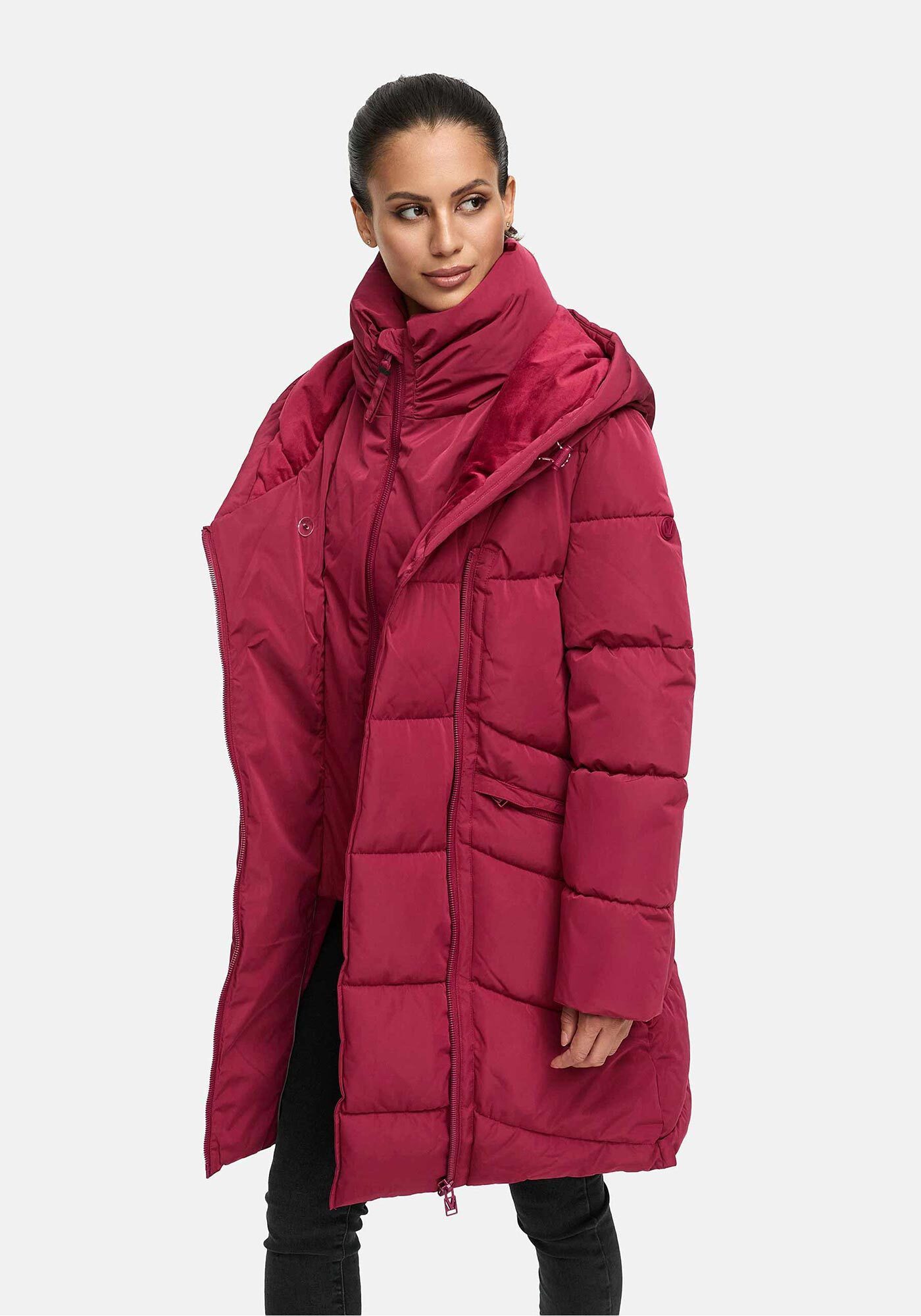 Marikoo Winterjacke Virenaa mit extra hohem Kragen und warmem Fleecefutter – Bild 3 von 5