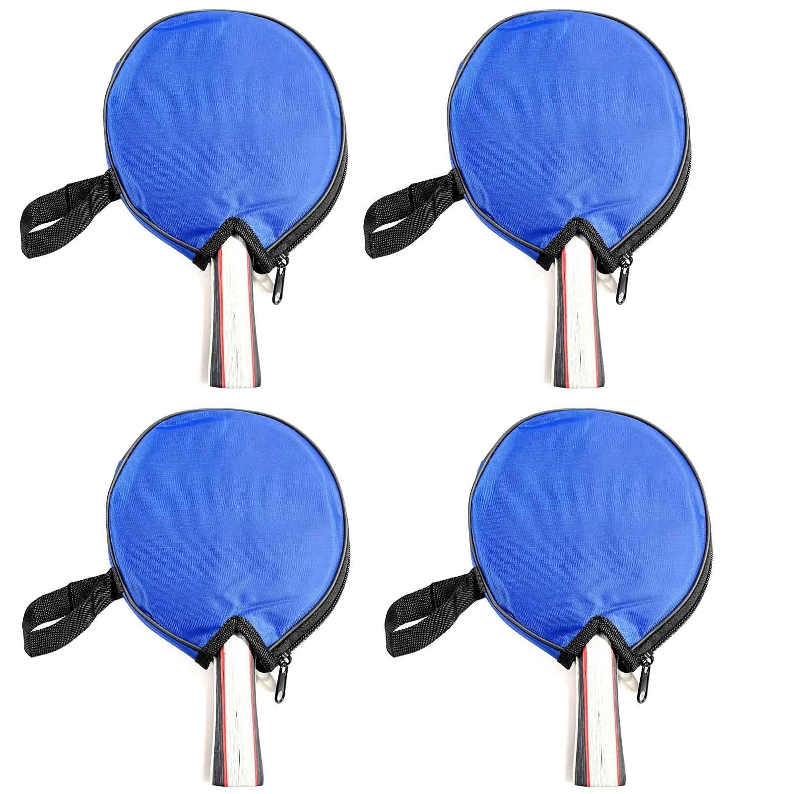 HAC24 Tischtennisschläger Tischtennis-Set Pro Tisch Tennis Schläger (8-tlg), 4x Tischtennisschläger inkl. 4x Schutztasche