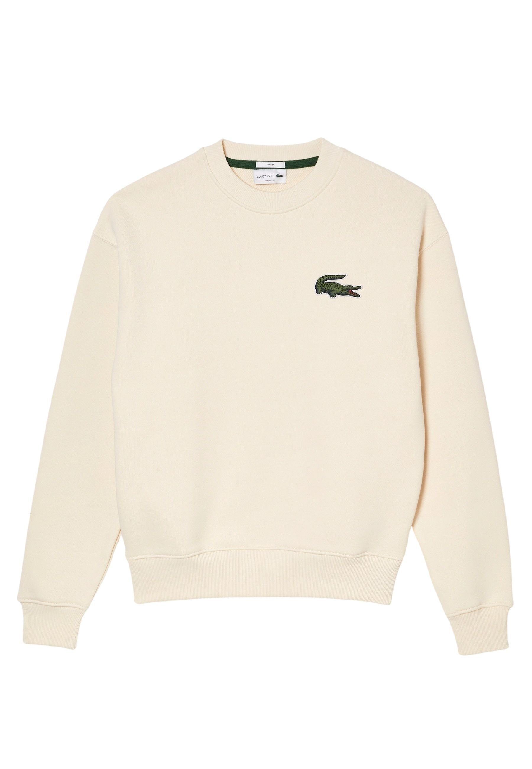 Lacoste Pullover Sweatshirt Weiß (1-tlg) Sweatshirt Core Kapuze ohne Collection