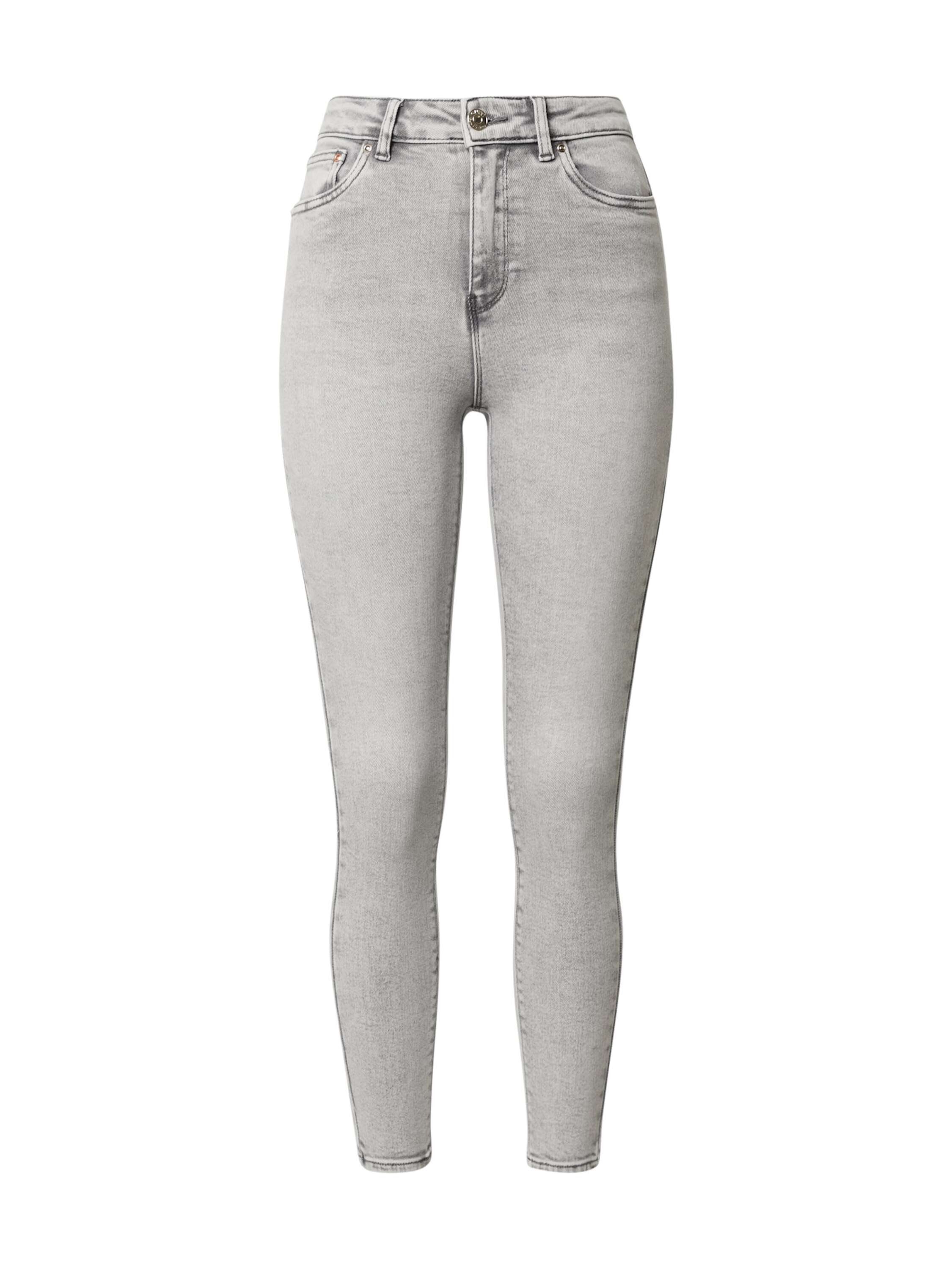 ONLY High-waist-Jeans Mila Weiteres Detail, Plain/ohne (1-tlg) Details Grau