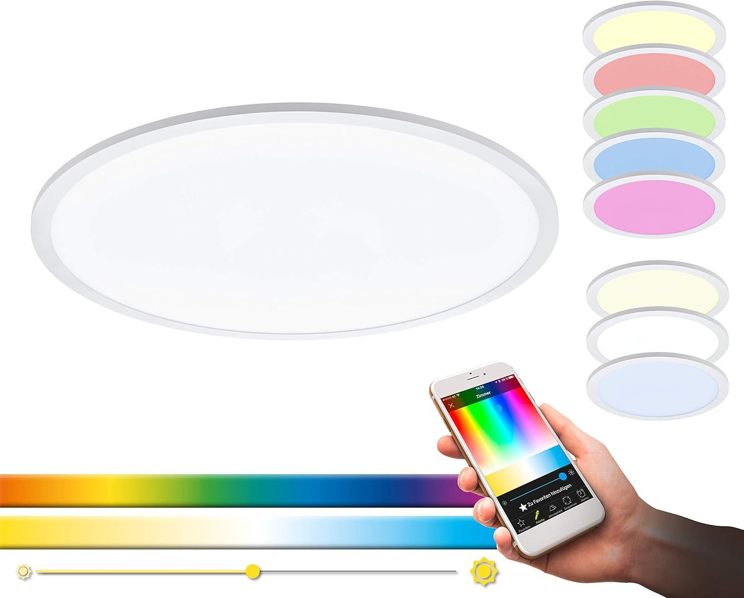 Deckenleuchten EGLO connect LED Deckenleuchte SARSINA-C Panel, Smart Home Deckenlampe