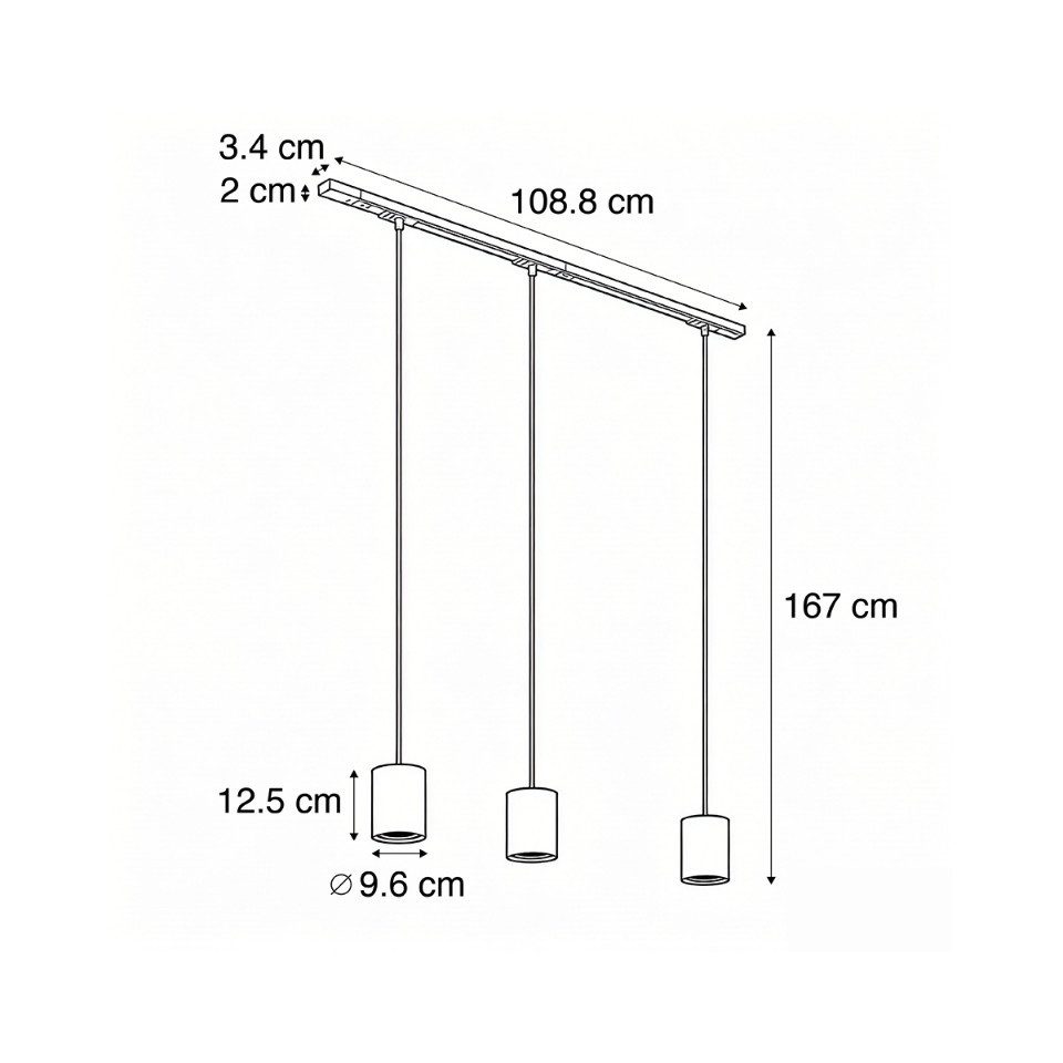 Qazqa Schienensystem-Sets Iconic holt, ohne Leuchtmittel, Kaltweiß, QAZQA Schienen­leuchte, gu10, Schwarz, Aluminium, Modern