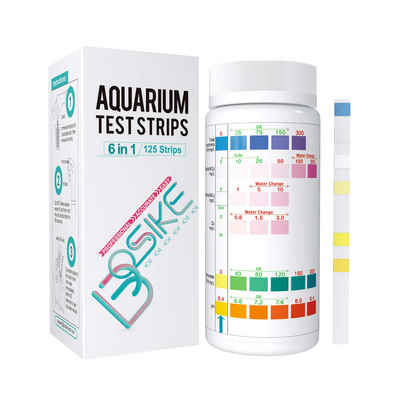 Bosike Wasserteststreifen Aquarium Wasserprüfset: 6-in-1 Teststreifen, Aquarium Wassertest Kit: 6-in-1 Teststreifen