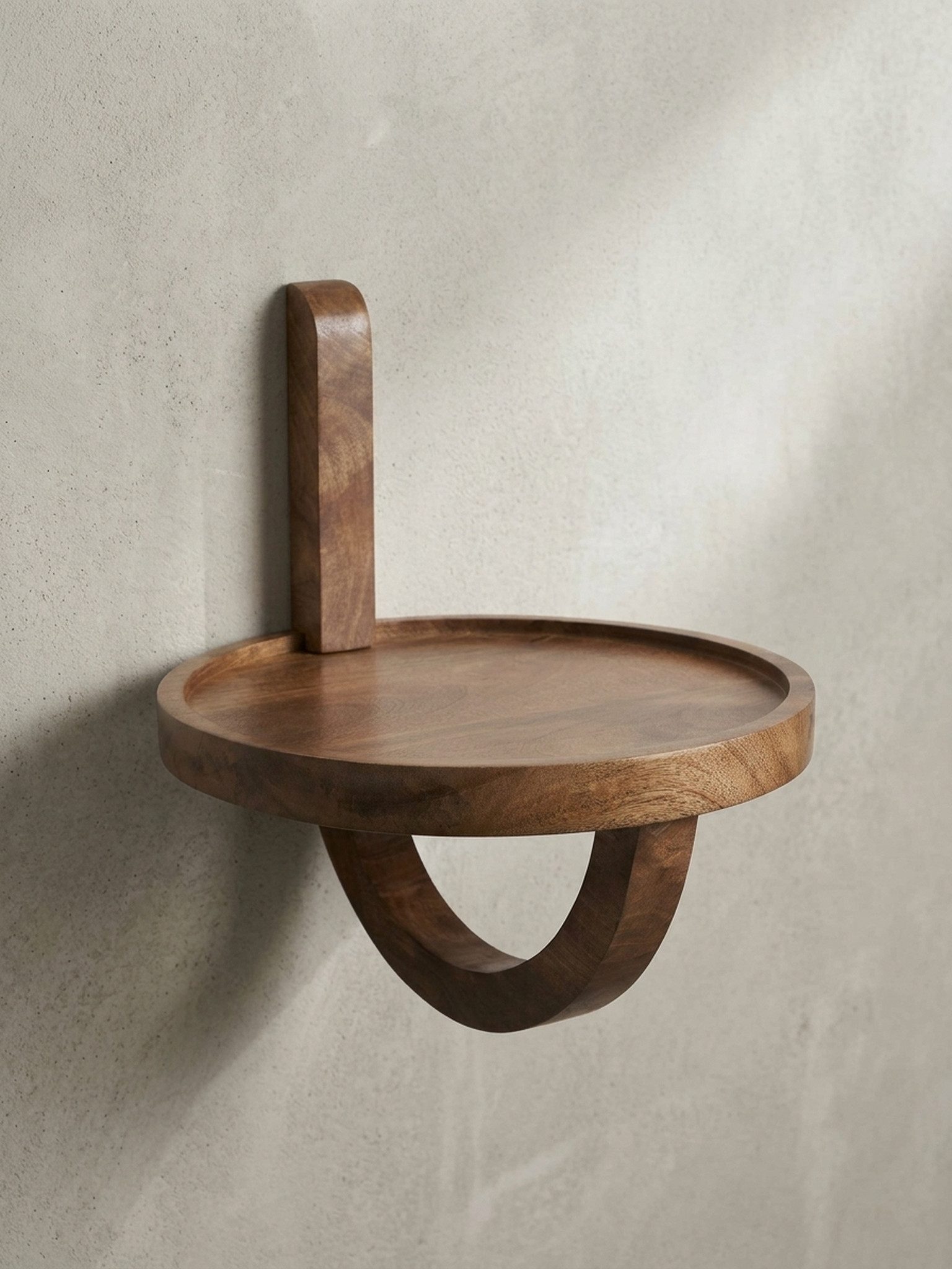 KADIMA DESIGN Wandregal Wandregal 30x33x30 cm Mango Massivholz Hängeregal Rund Modern, Design, Nachttisch für die Wand, Regal Hängend, Akzentregal Wohnzimmer