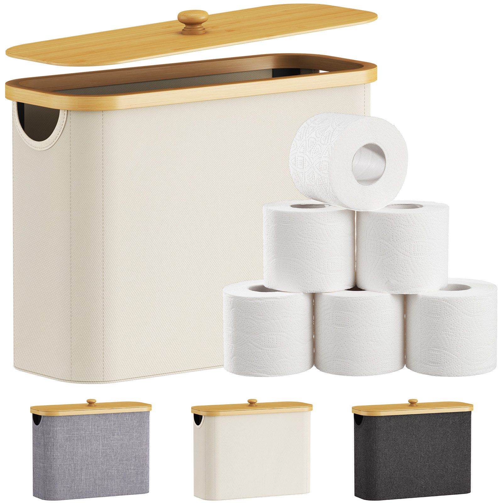 Lifewit Papiertuchbox Toilettenpapier Aufbewahrungskorb, Bambus Badezimmer günstig online kaufen