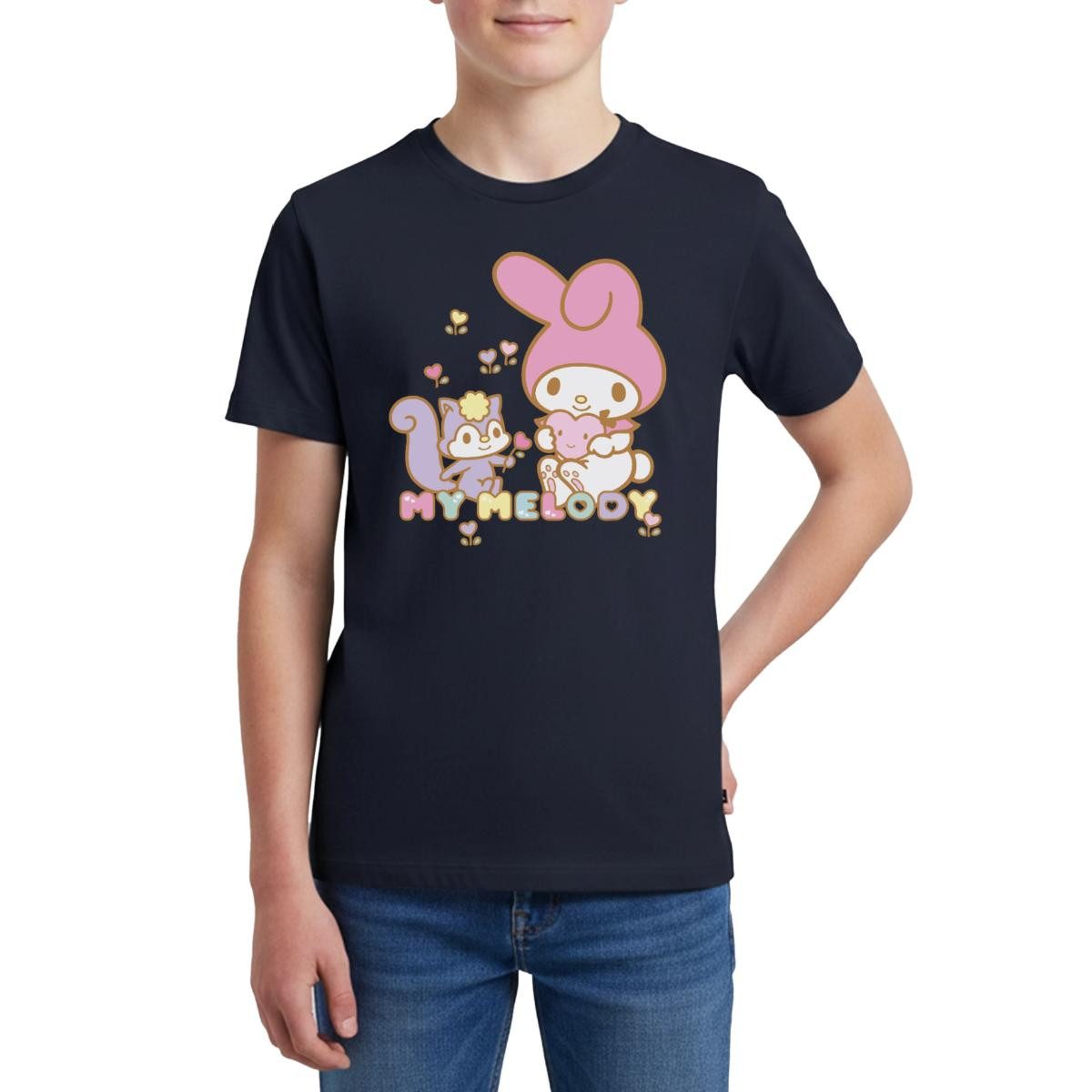 T-Shirt My Melody Pflückt Mit Risu Herzblümchen Teenager Premium T-Shirt