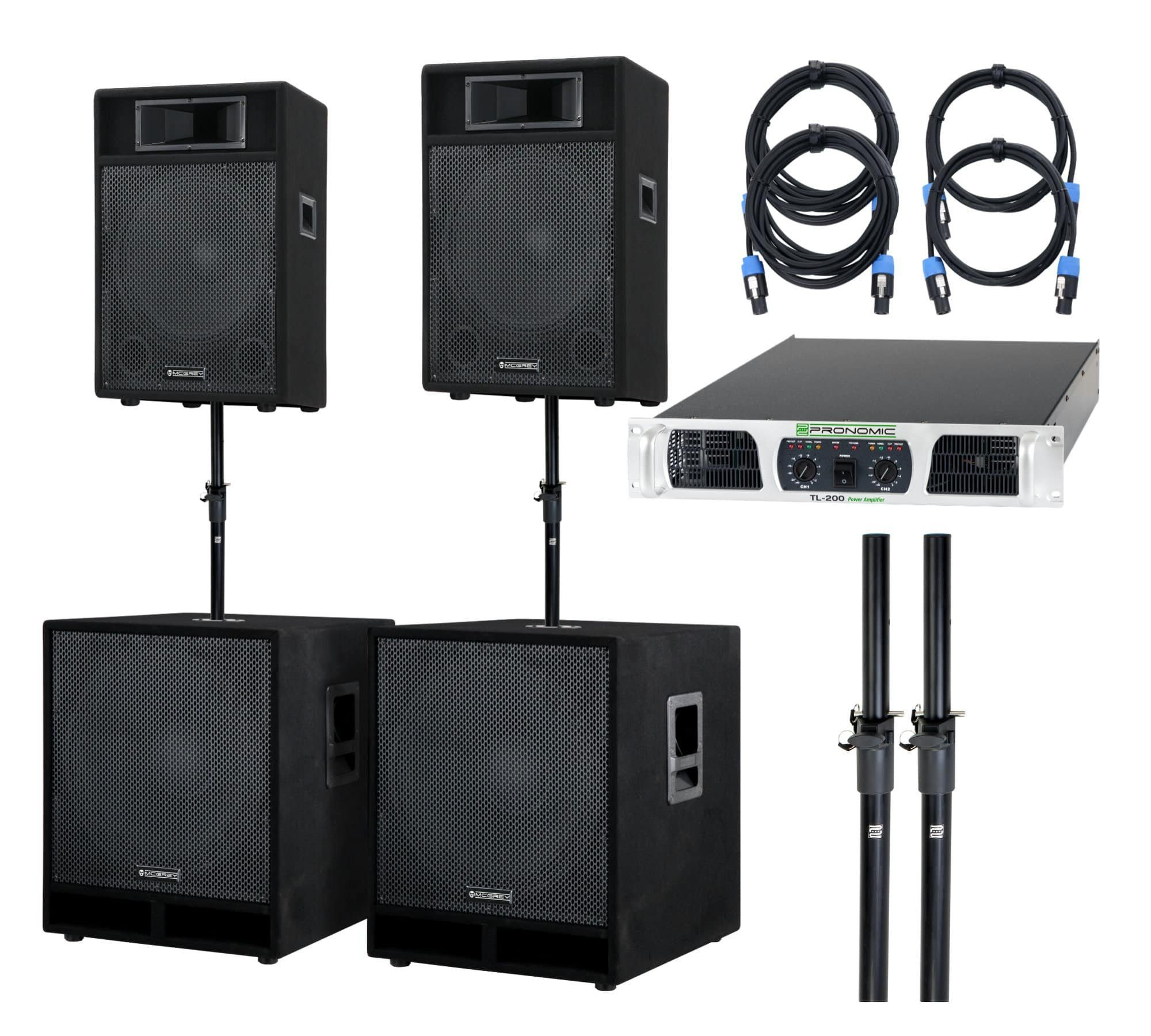 McGrey Powerstage-3000 PA-Anlage 3000 Watt Party-Lautsprecher