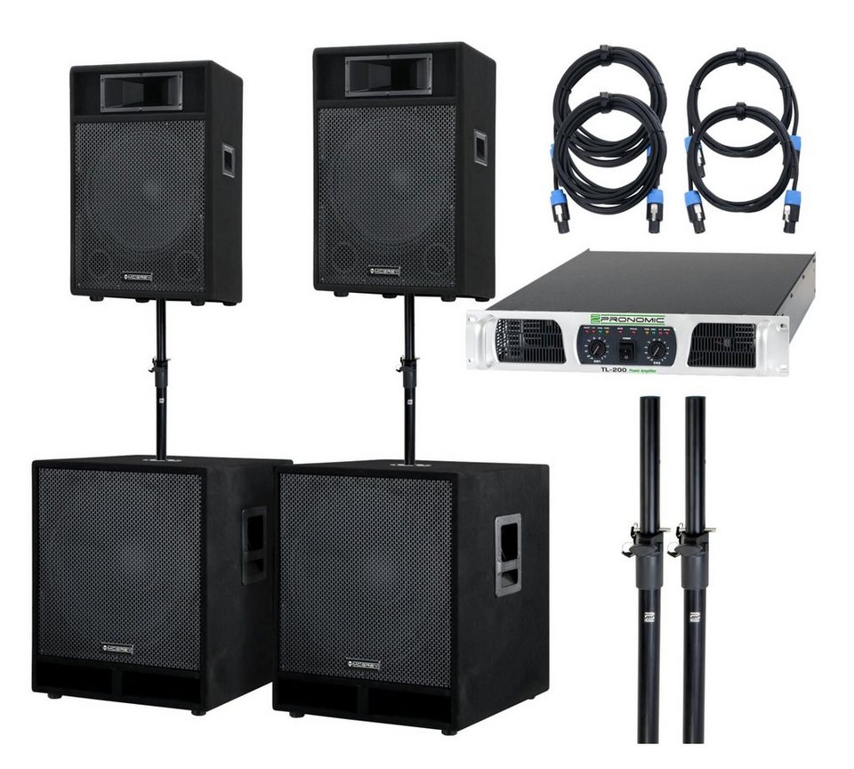 McGrey McGrey Powerstage-3000 PA-Anlage 3000 Watt Party-Lautsprecher (N/A,  750 W, Party Lautsprecher Set inkl. Endstufe)