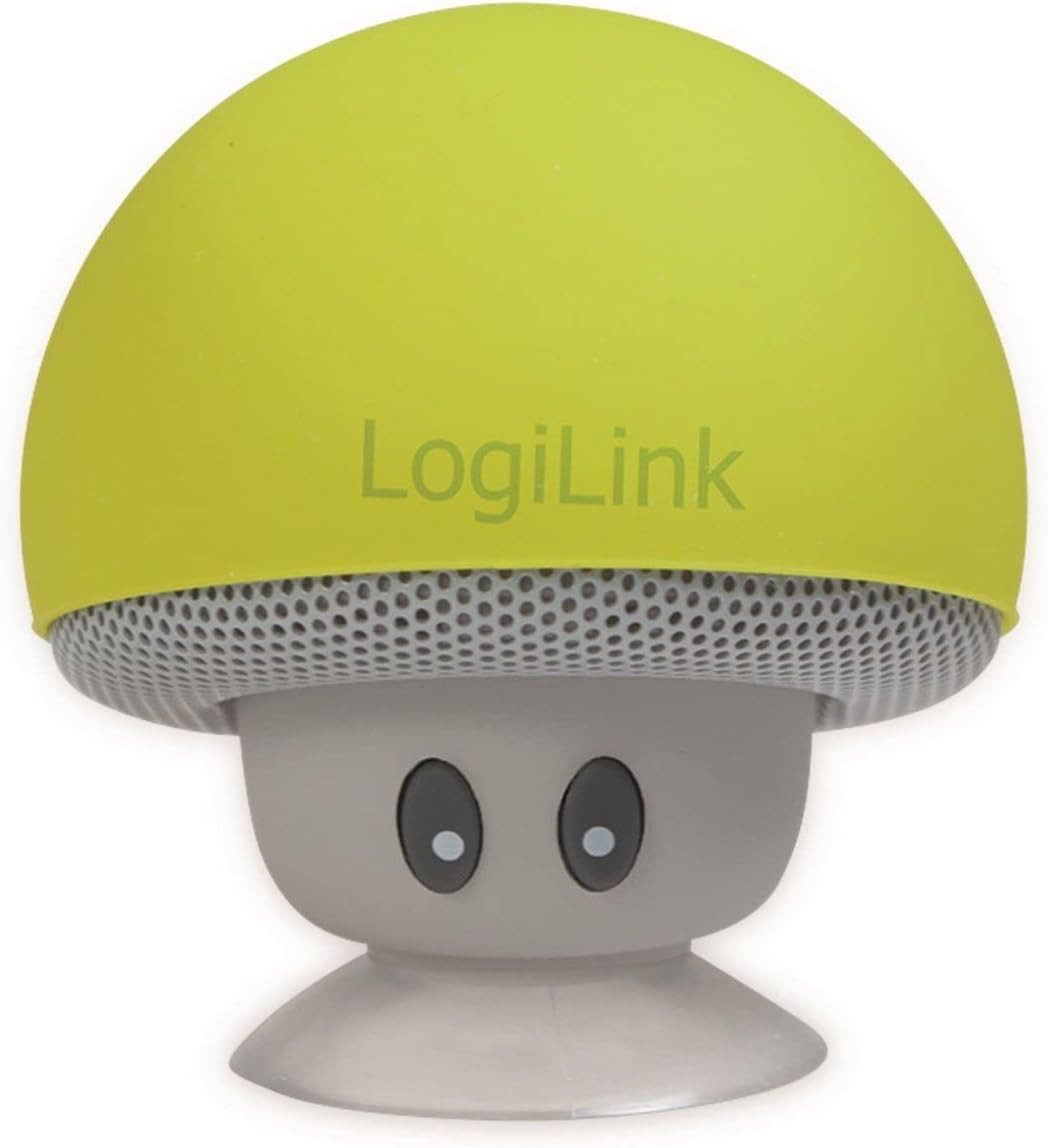 LogiLink Mini Bluetooth Колонки Gelb mit Saugnapf und Mikrofon Bluetooth-Lautsprecher (Bluetooth Class II, Ultrakompakt, wassergeschützt, Freisprechfunktion)