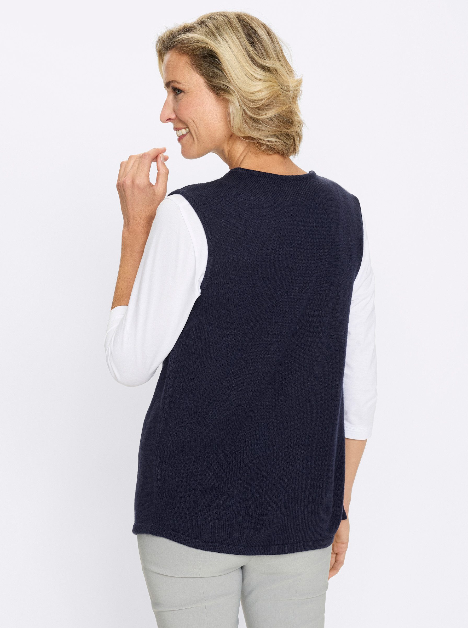 Sieh an! Strickweste Strickweste Ärmellos Jersey, Ajour günstig online kaufen