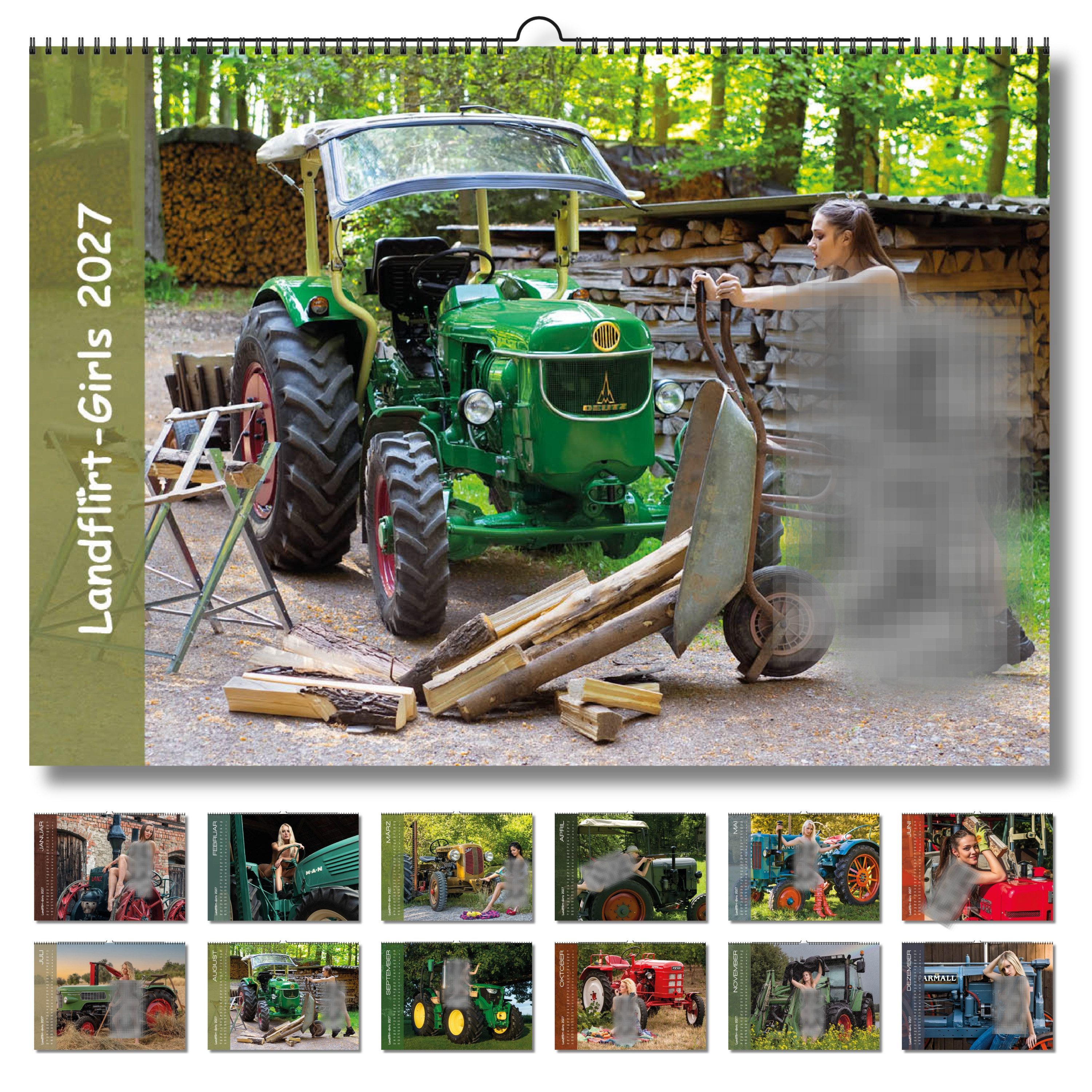Landflirt Wandkalender Landflirtkalender 2027 Jungbauern – Frauen & Oldtimer-Traktoren DIN A3