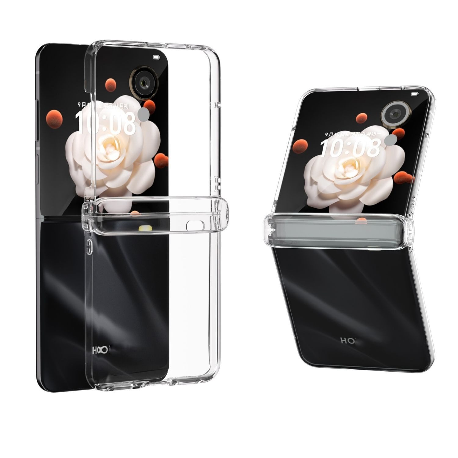 Wigento Handyhülle Für Honor Magic V Flip 3 in 1 Transparente PC Vollschutz Handy Hülle, Transparente PC-Hülle mit 360 Grad Rundumschutz