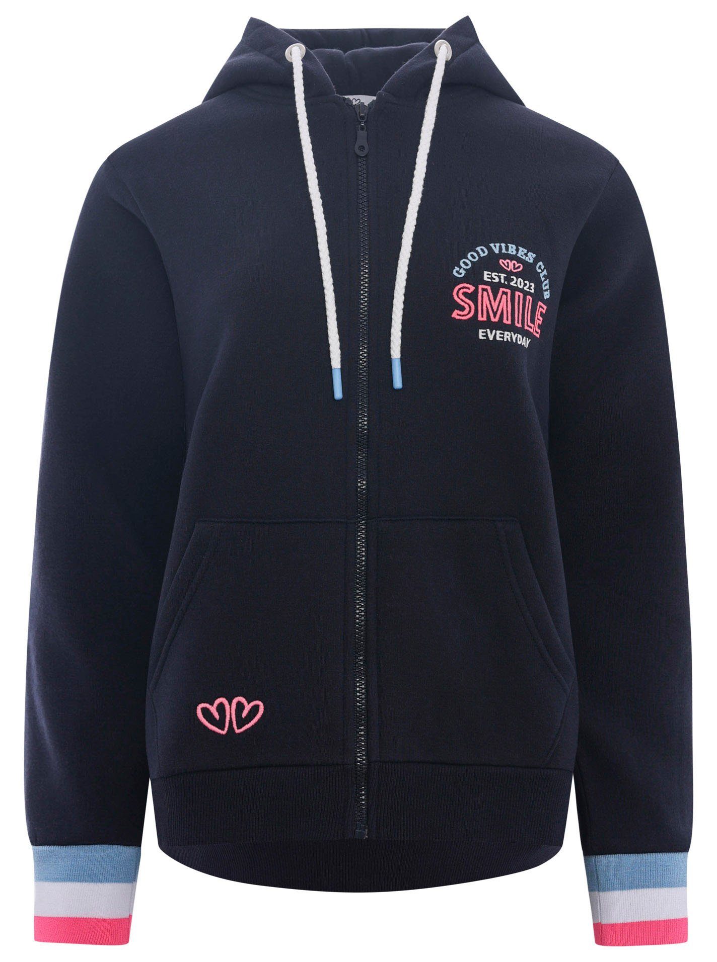 Zwillingsherz Sweatjacke mit Kapuze, Backprint, Detailprint günstig online kaufen