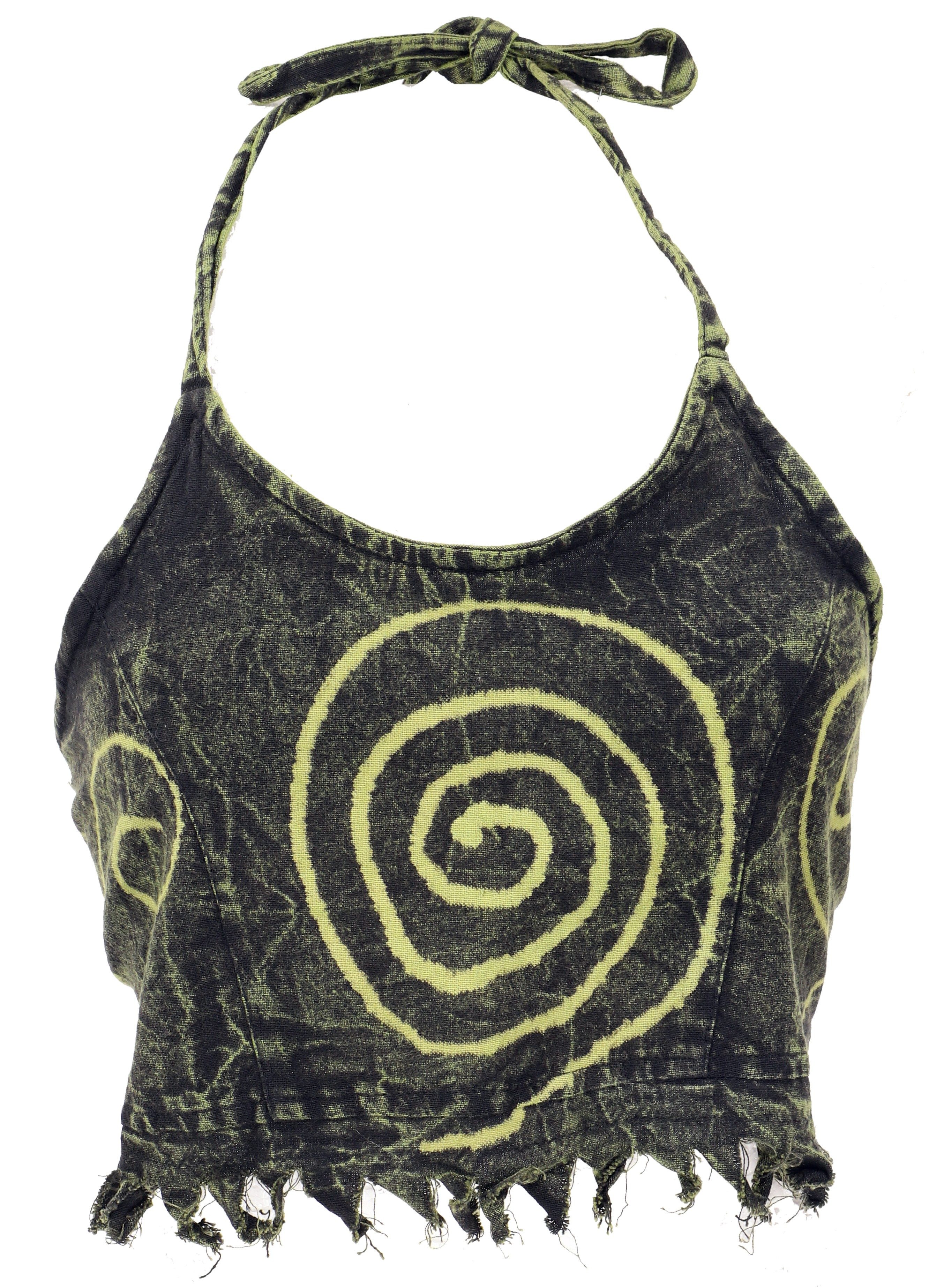 Guru-Shop T-Shirt Goa Top, Psytrance Neckholder Bandeau Batik Top.. Festival, Ethno Style, alternative Bekleidung