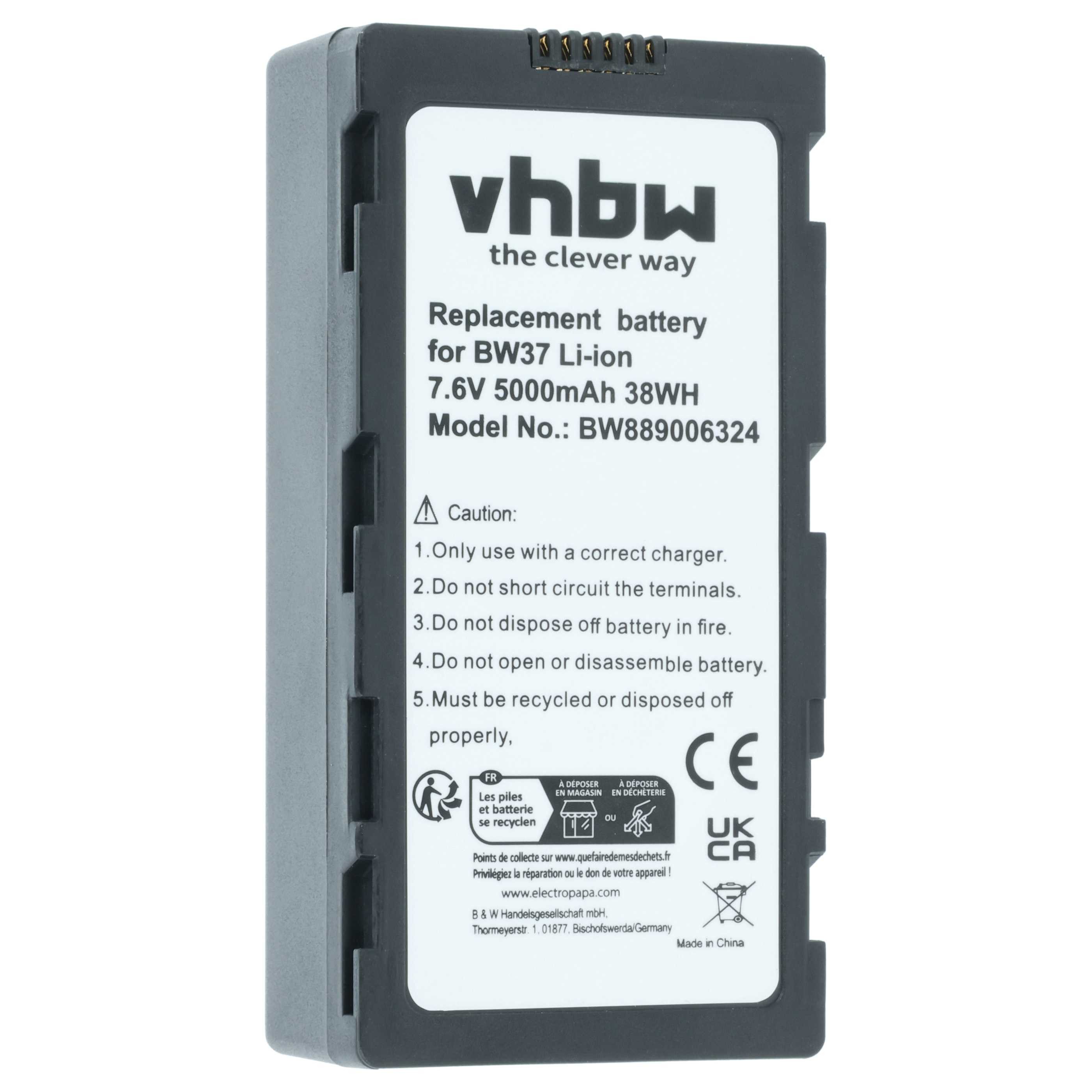 vhbw Akku passend für DJI T20, Cendence, T25P, FPV, T30, T40, T50, T60, Drohnen-Akku Akku Li-Polymer 5000 mAh (7,4 V, 4 St), Leistungsfähige Austausch-Akkus für den Controller Ihrer Drohne