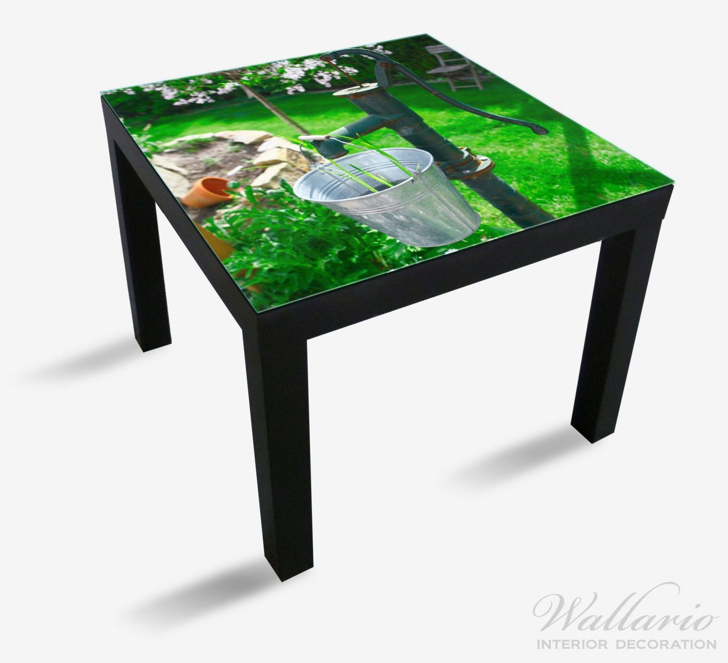 Wallario Tischplatte Wasserquelle Garten (1 für Tisch geeignet St), Lack im Ikea